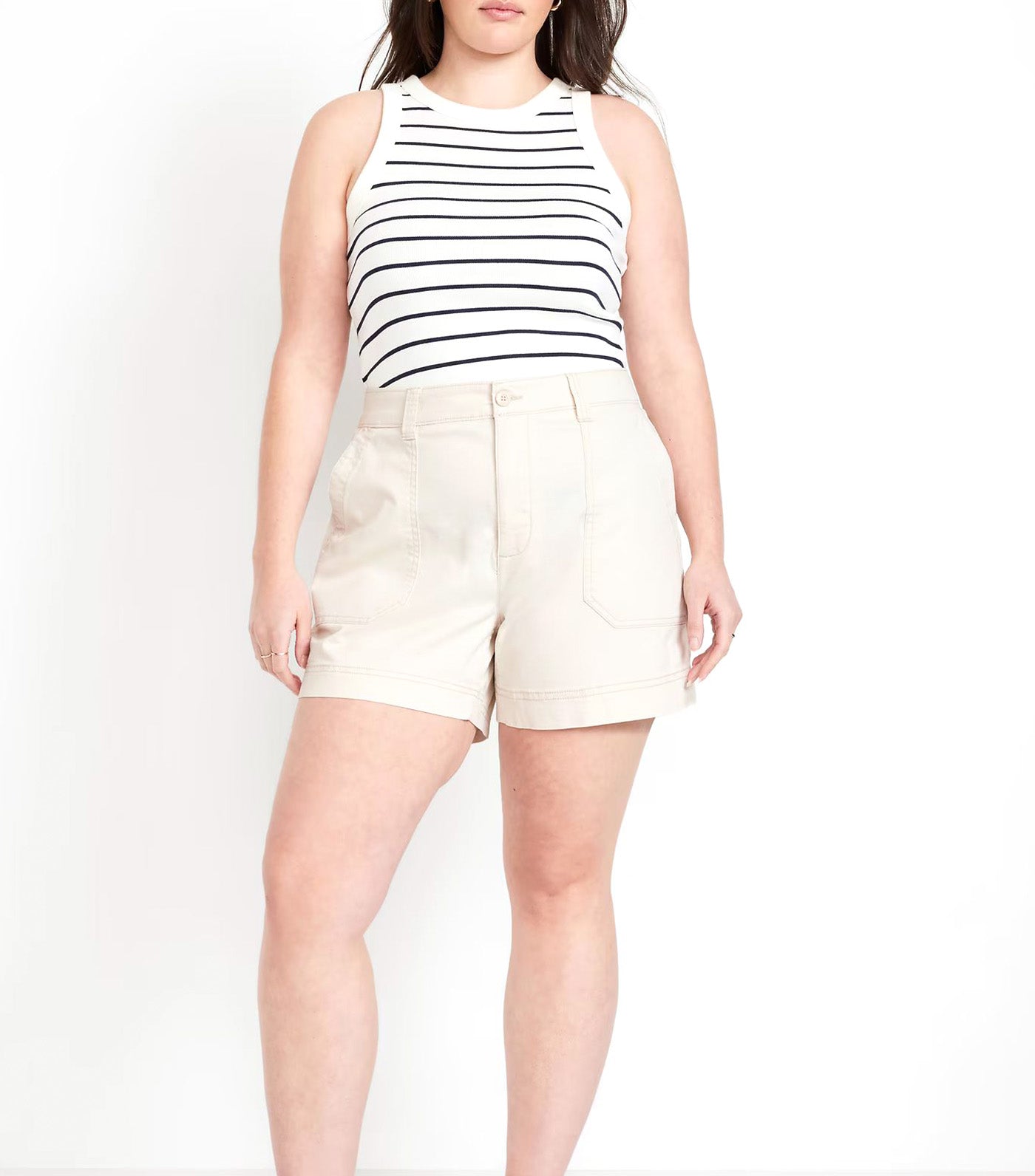 High-Waisted OGC Chino Shorts - 5in Inseam for Women Silver 2