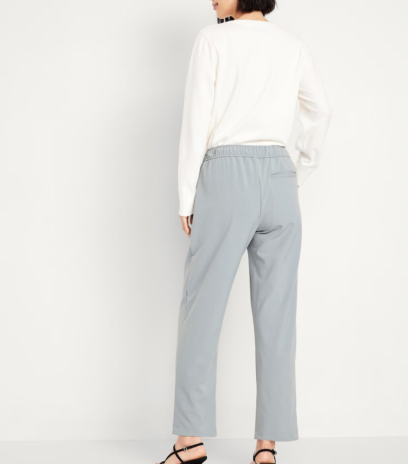 Women's High-Waisted Billie Straight Trouser Silver Sage