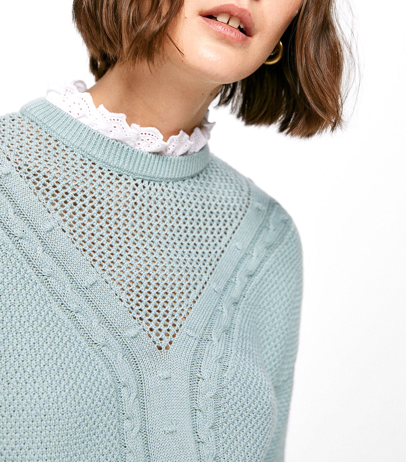 Cable Knit Sweater Blue