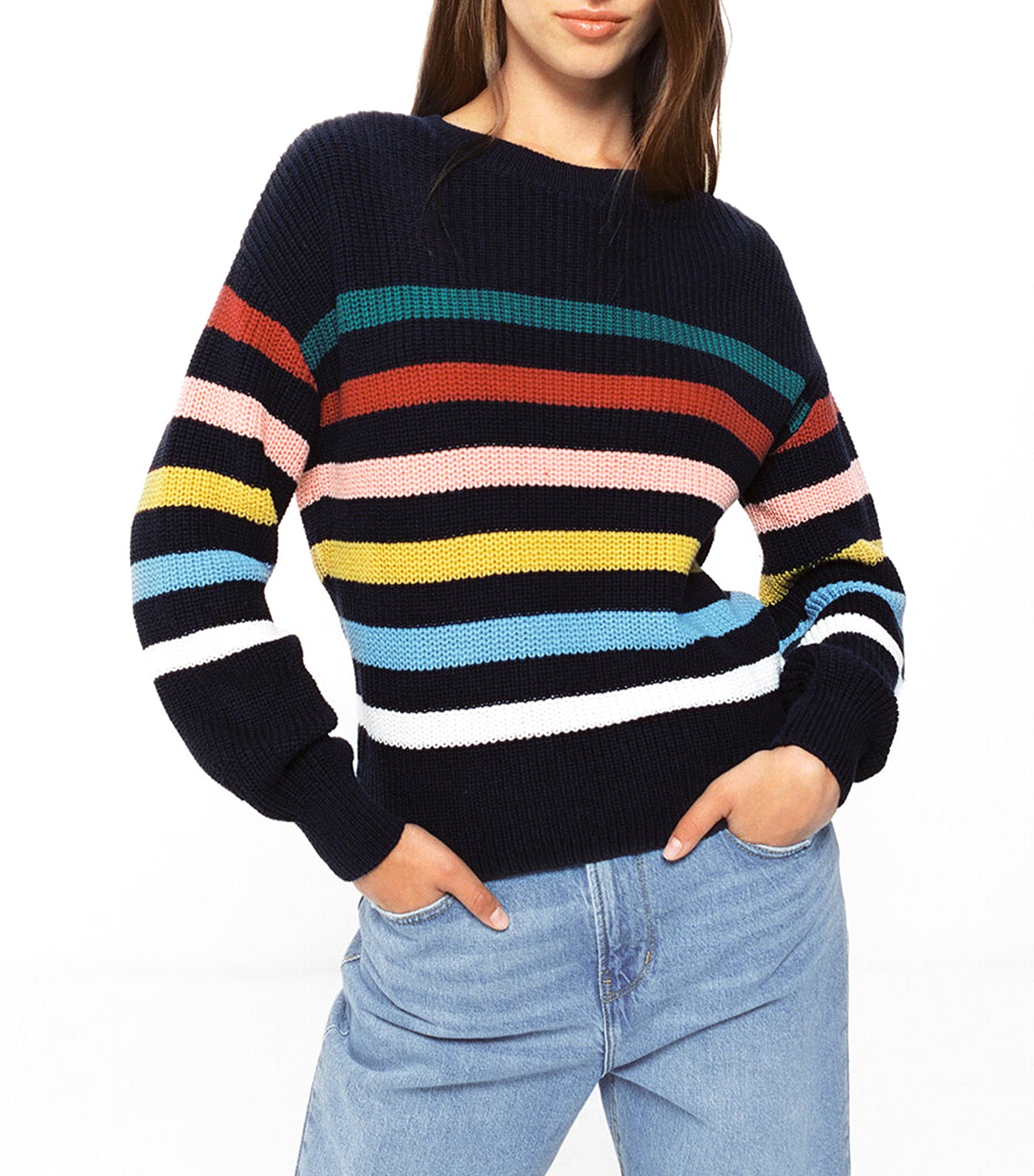 Multicolor Striped Sweater Blue
