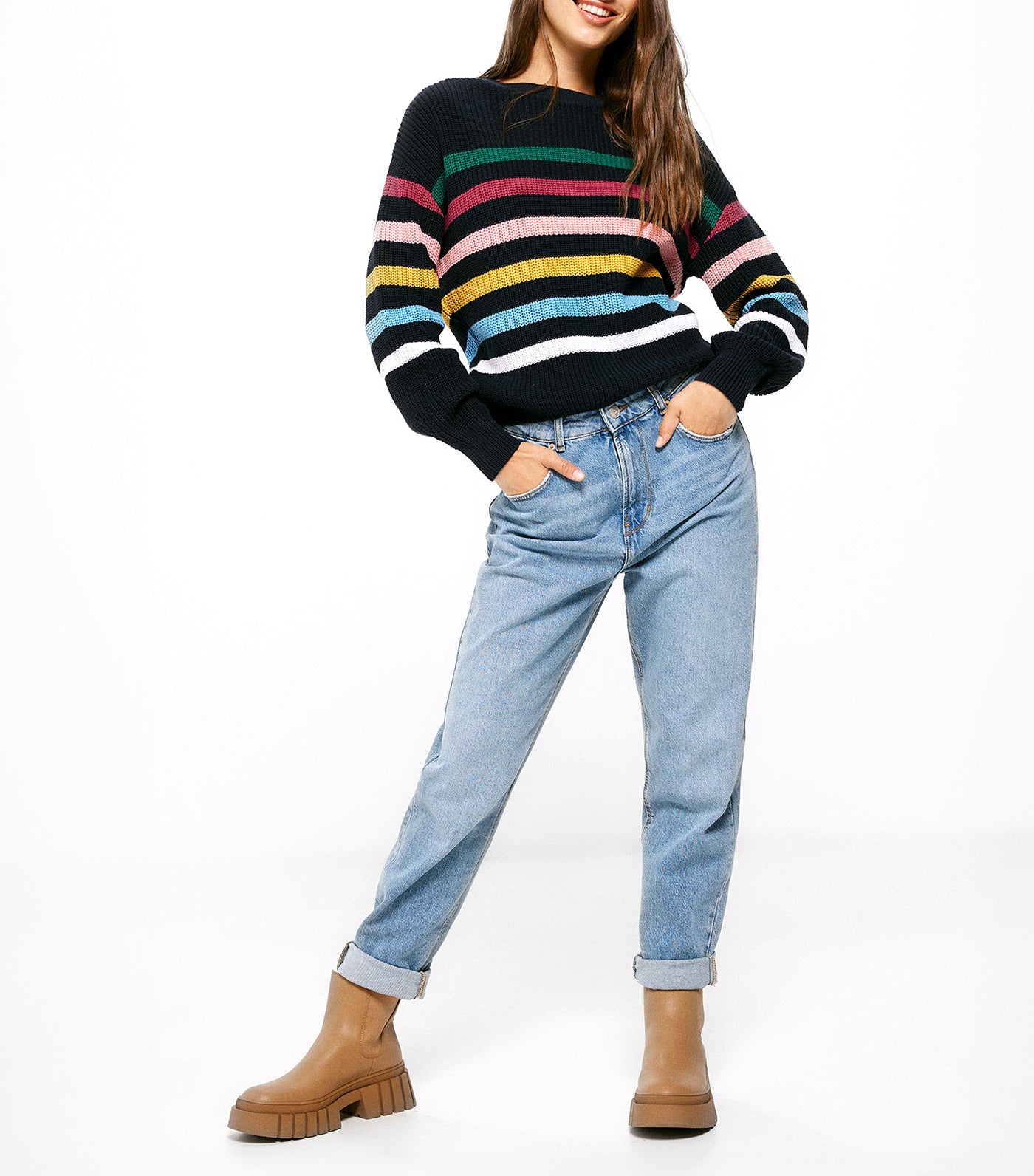 Multicolor Striped Sweater Blue
