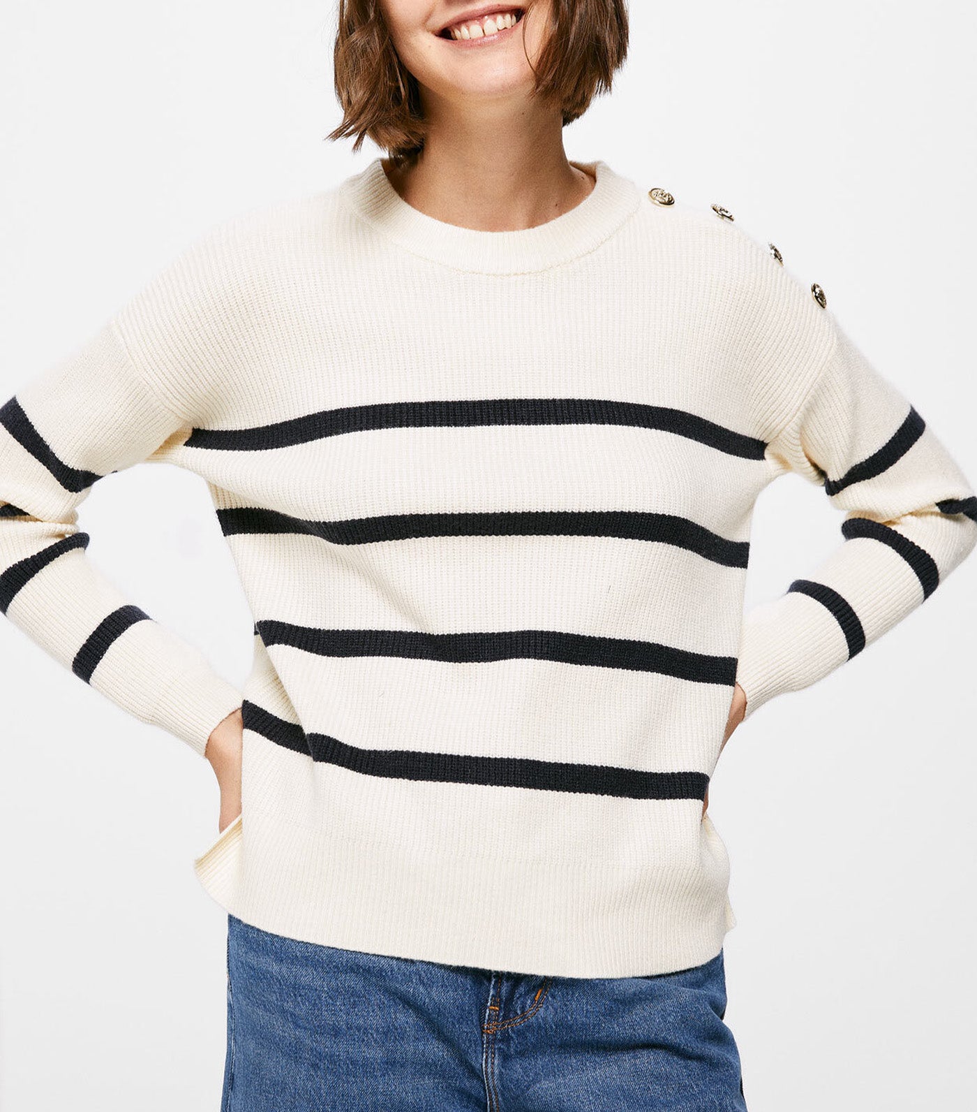 Striped Sailor Sweater Beige