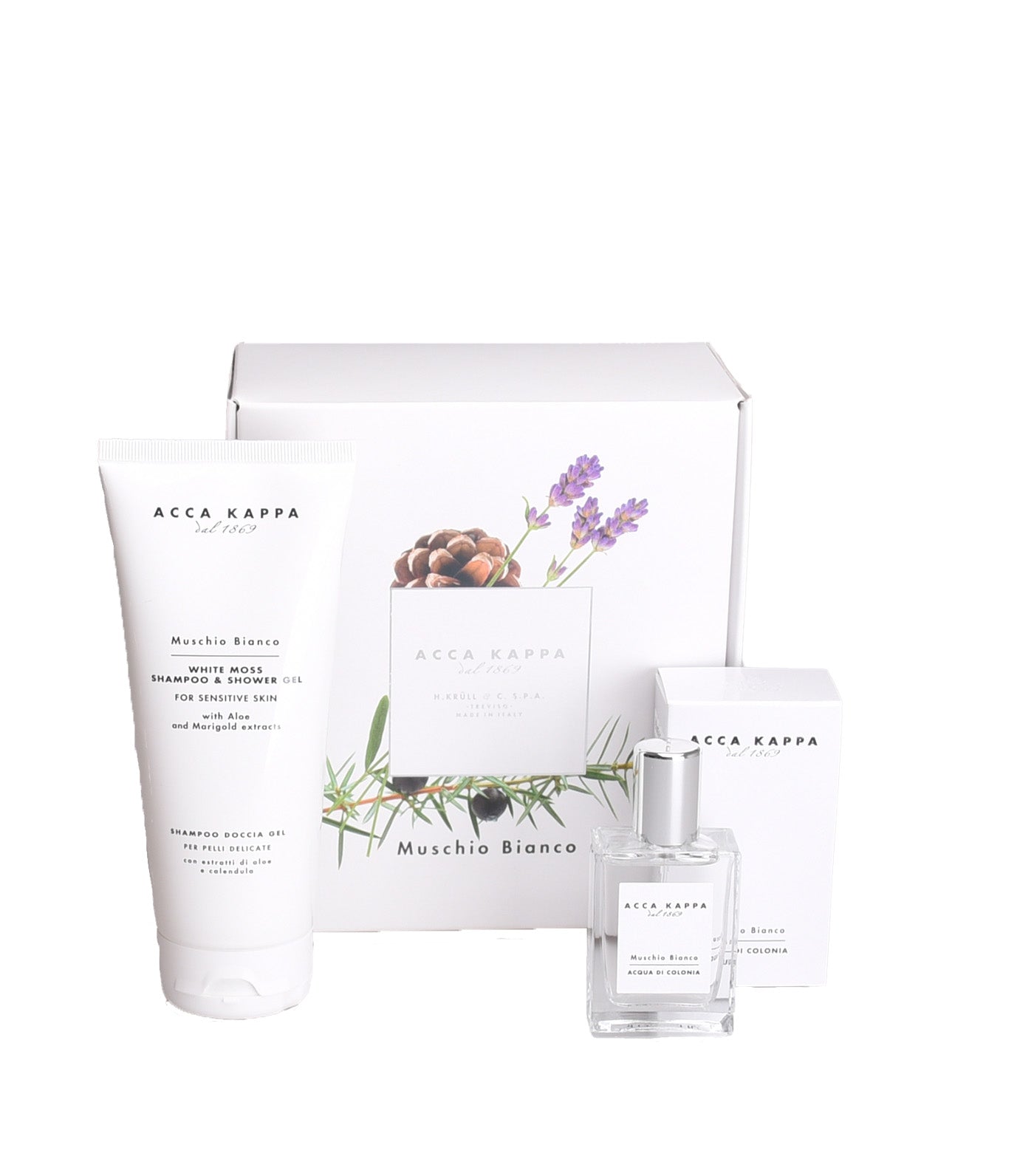 White Moss Gift Set: Eau de Cologne, Shampoo & Shower Gel