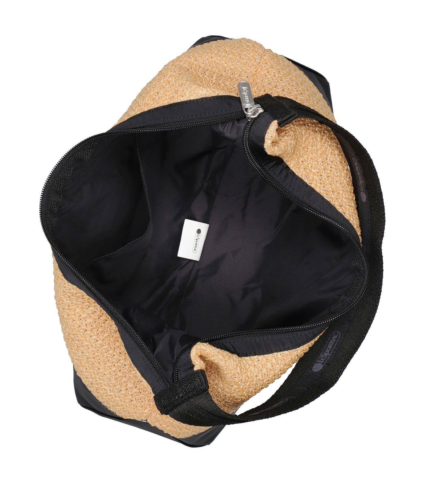 Raffia Shoulder Bag Recycled Black Raffia