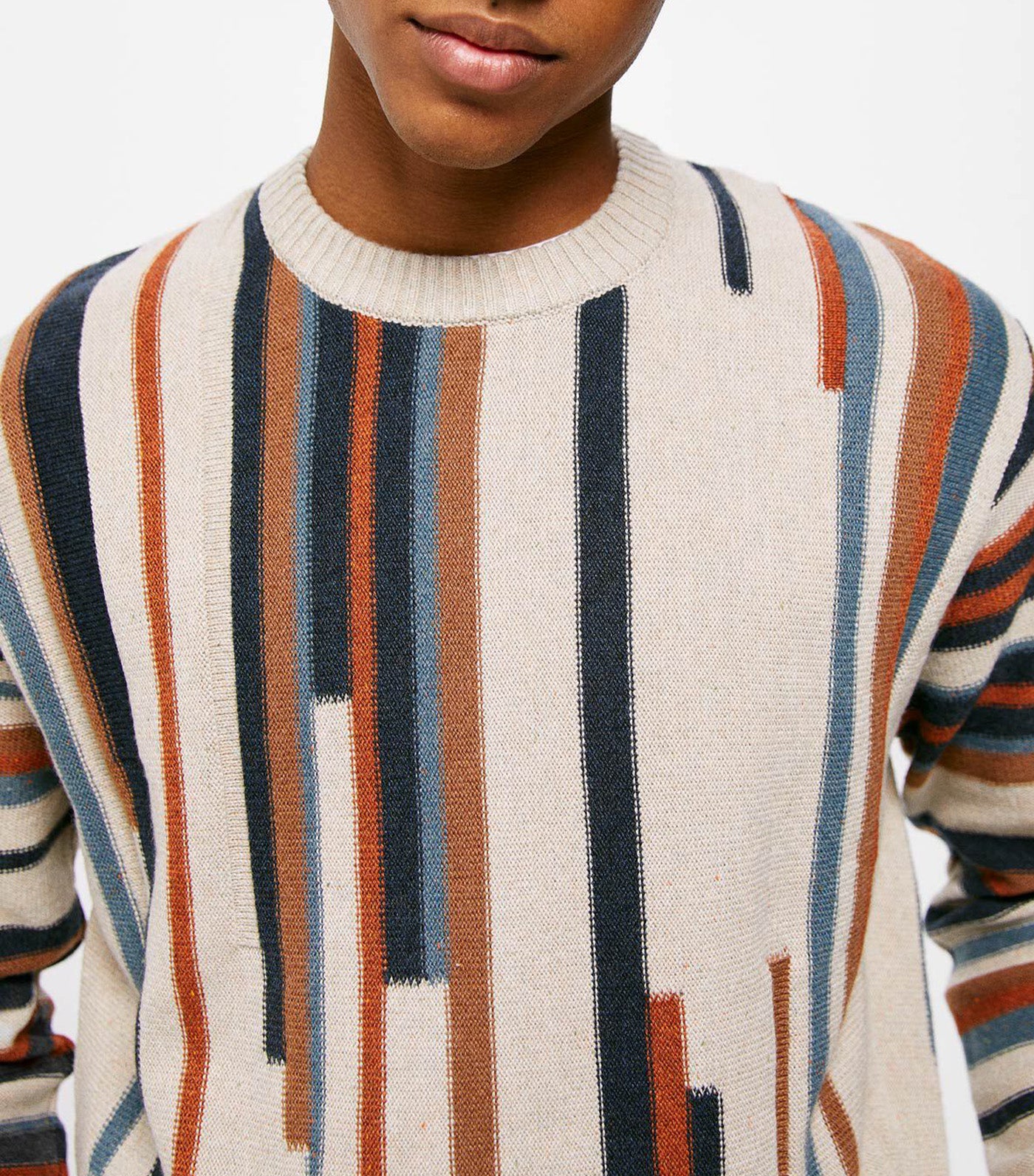 Vertical Striped Sweater Beige
