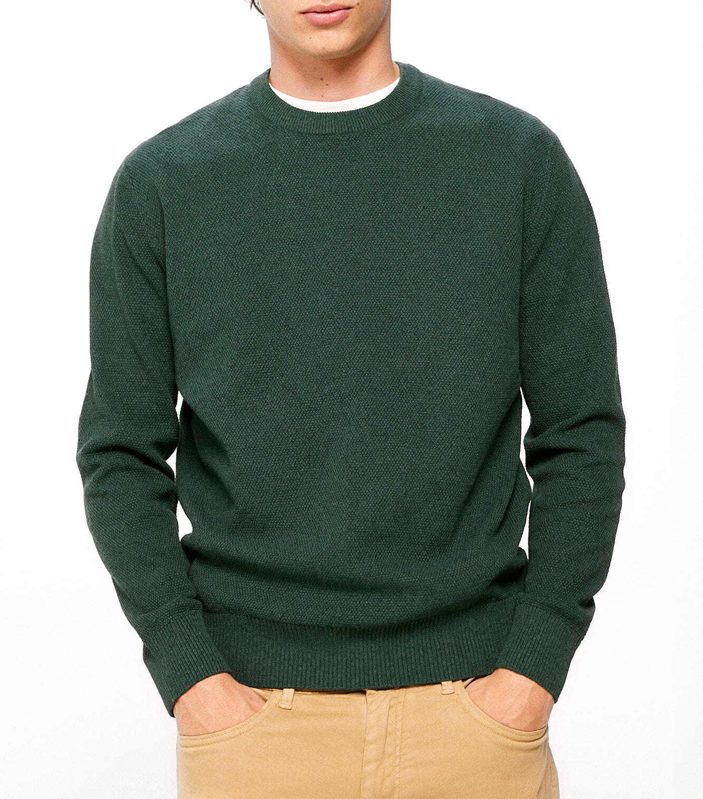 Twist Structure Sweater Green