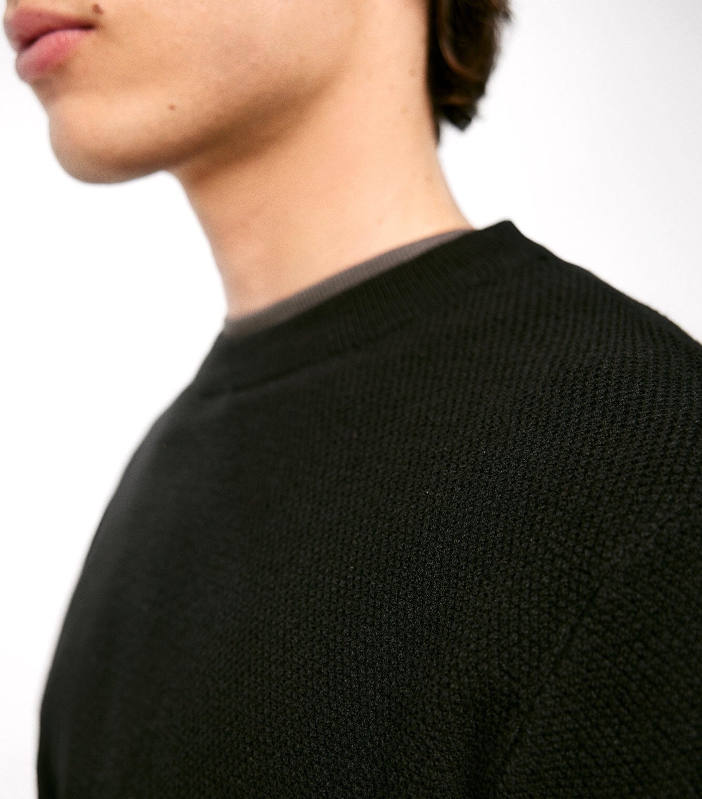 Twist Structure Sweater Black