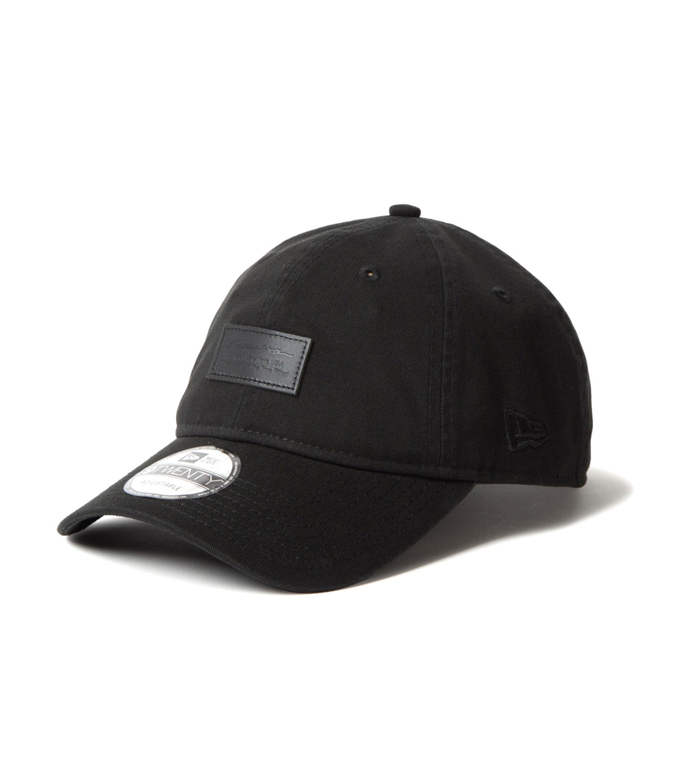 New Era Leather Patch 9TWENTY Adjustable Cap Black