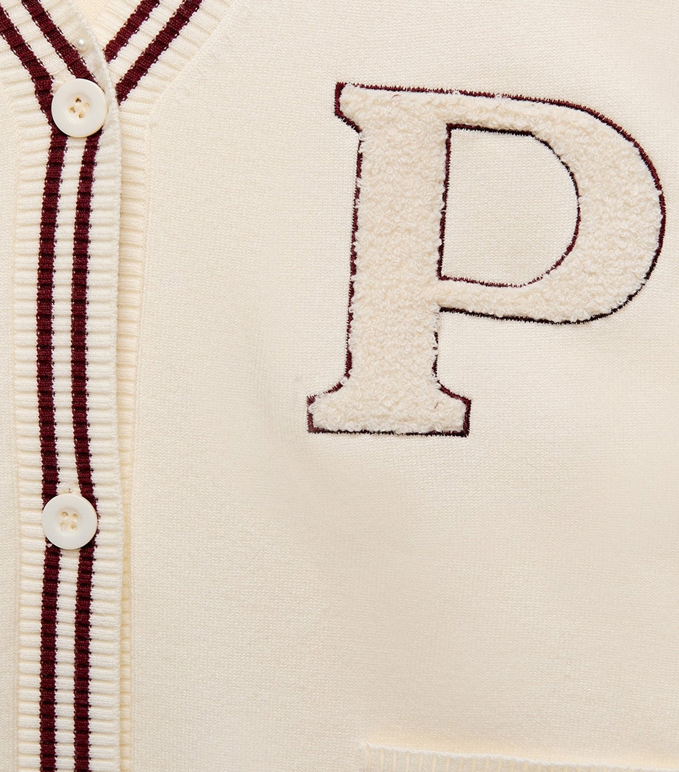 Varsity Cardigan Ivory