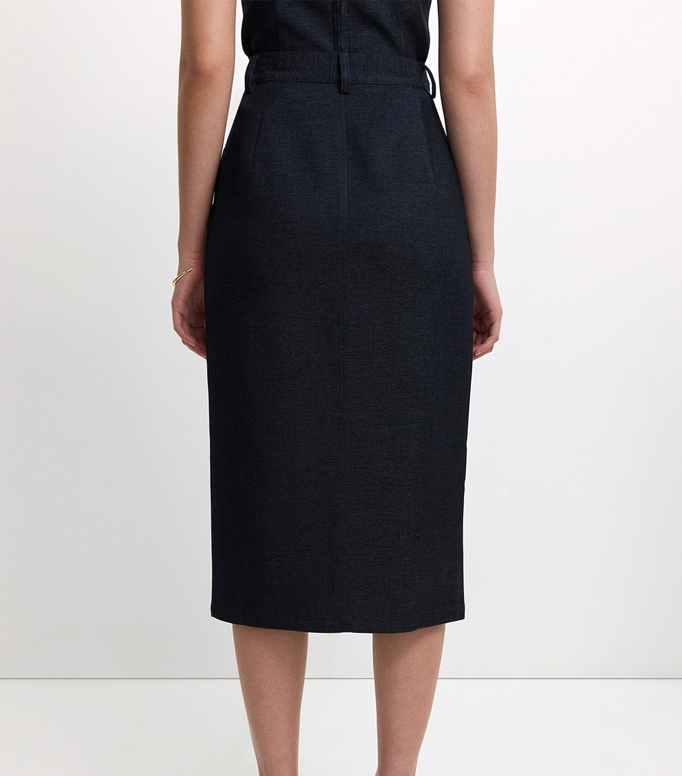 Front Slit Skirt Indigo