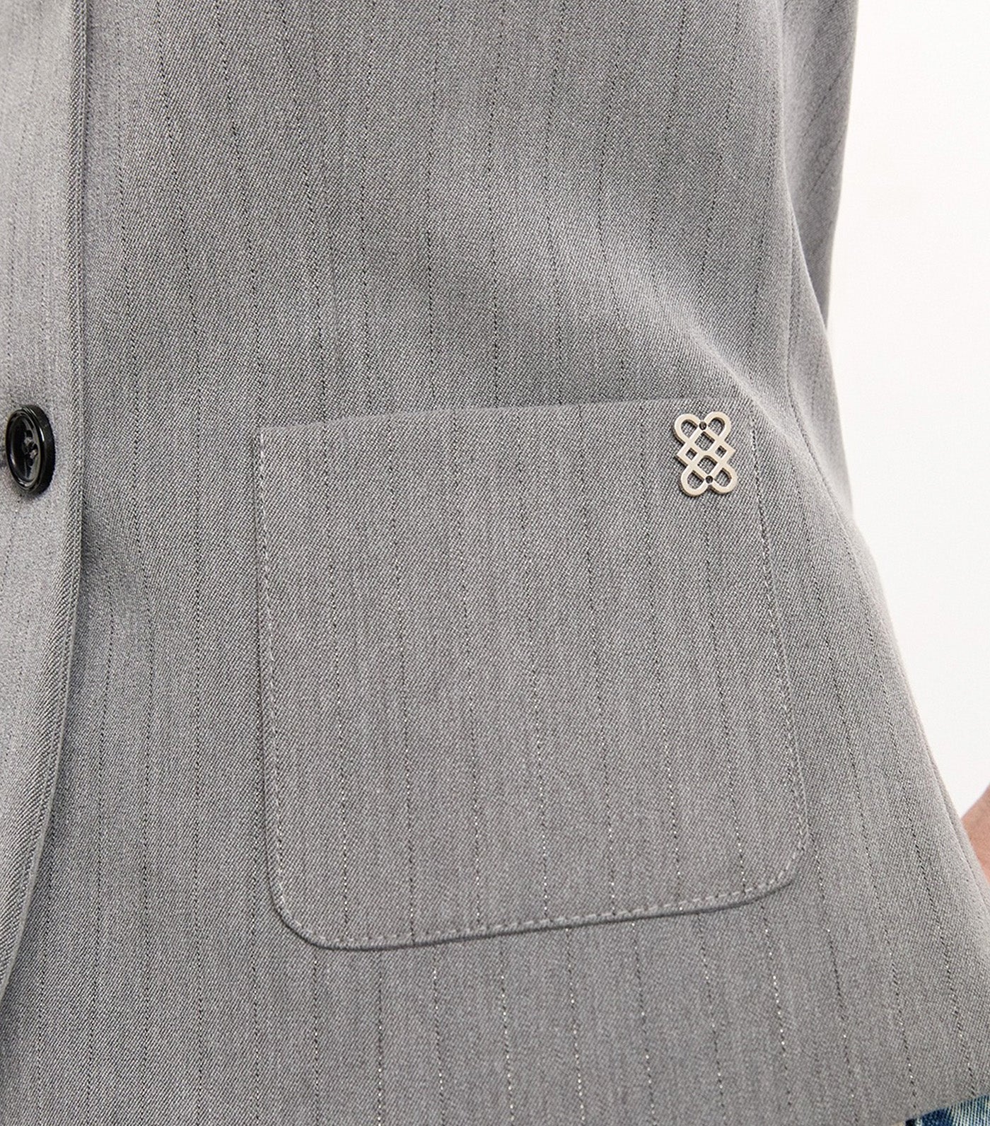 Double-Breasted Vest Mid Gray
