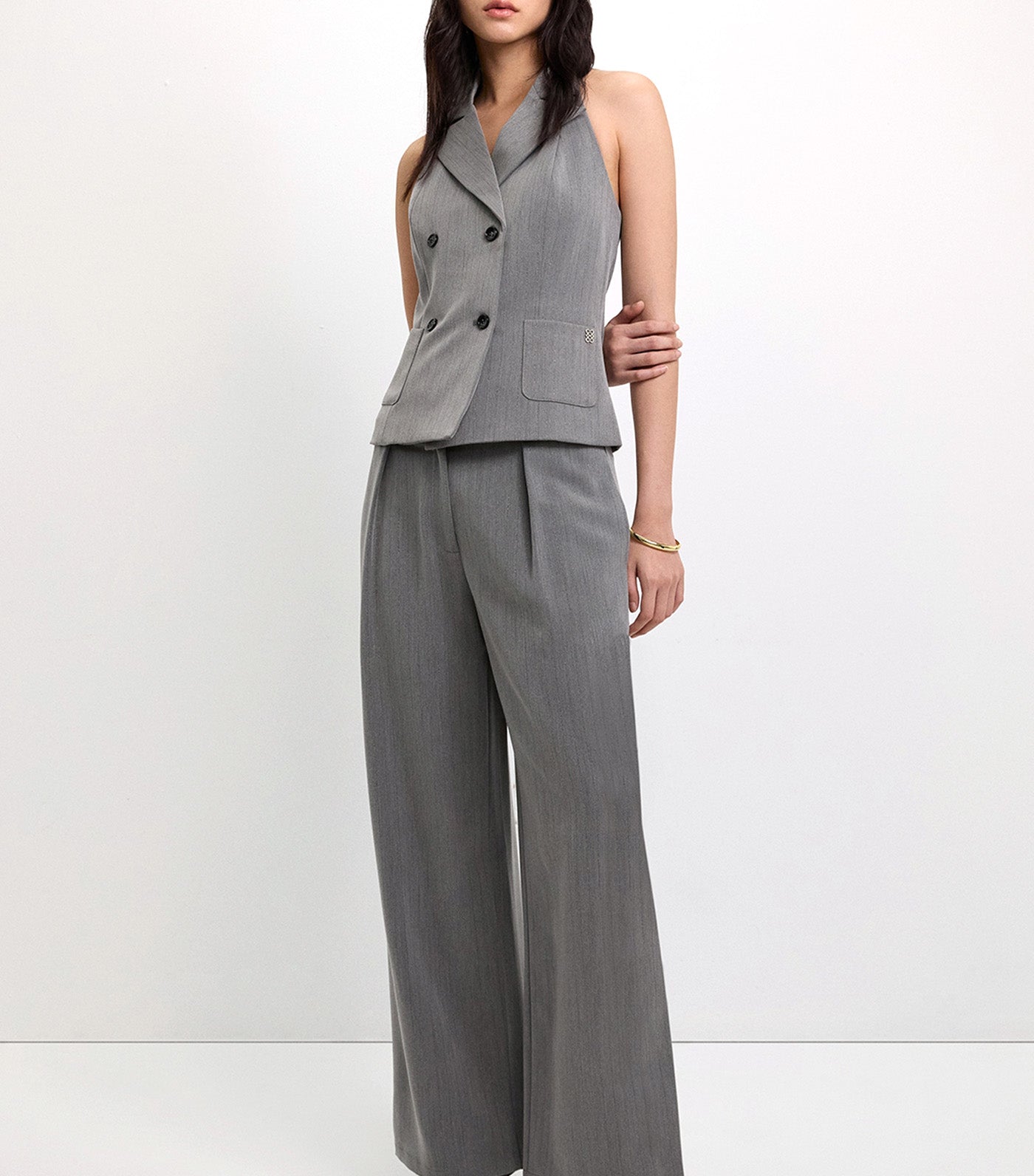 Pinstripe Pants Mid Grey