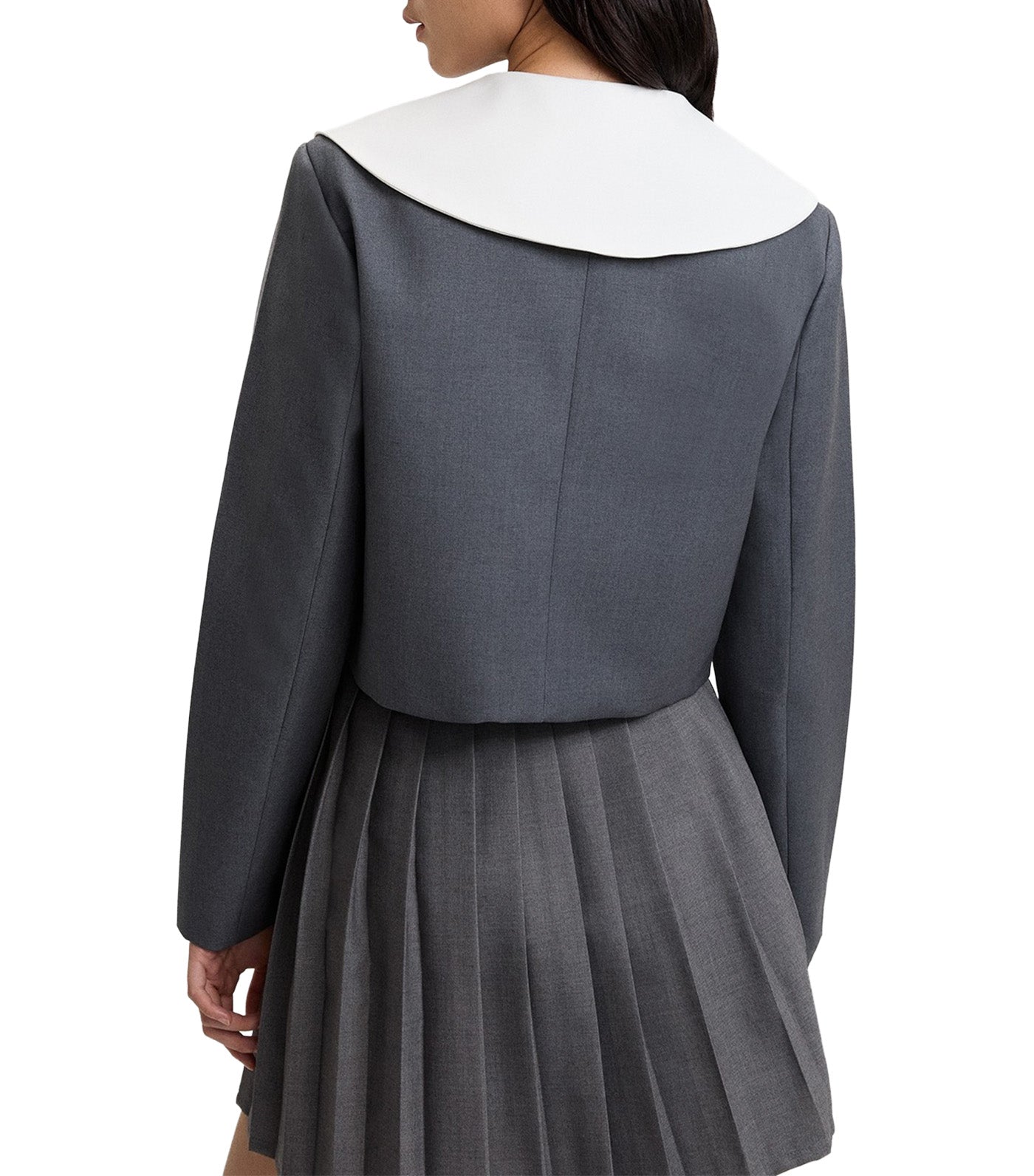 Contrast Collar Jacket Mid Gray