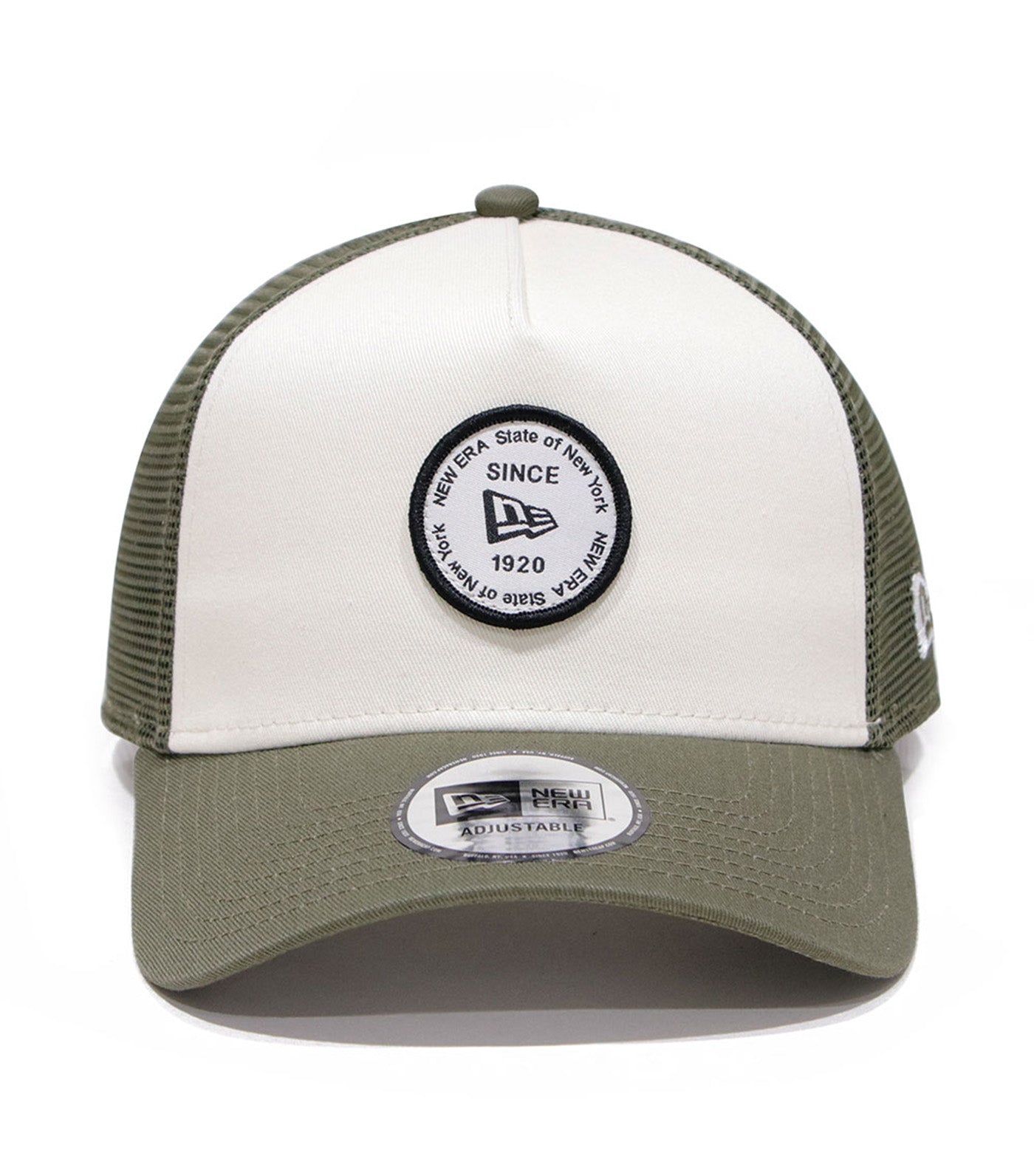 Round Patch 9FORTY A-Frame Trucker Cap Chrome/New Olive