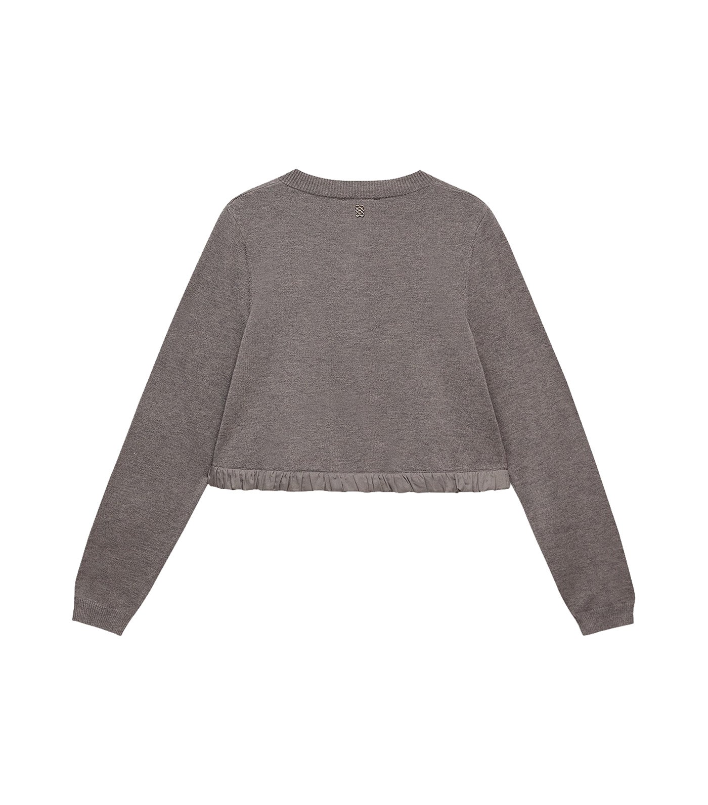 Pomelo Ruched Trim Cardigan Mid Gray