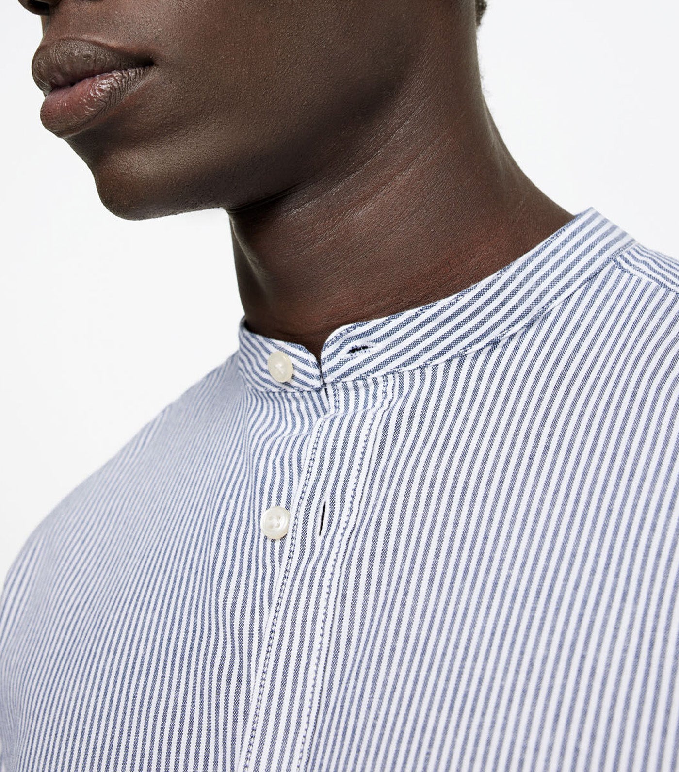 Striped Pinpoint Shirt Blue
