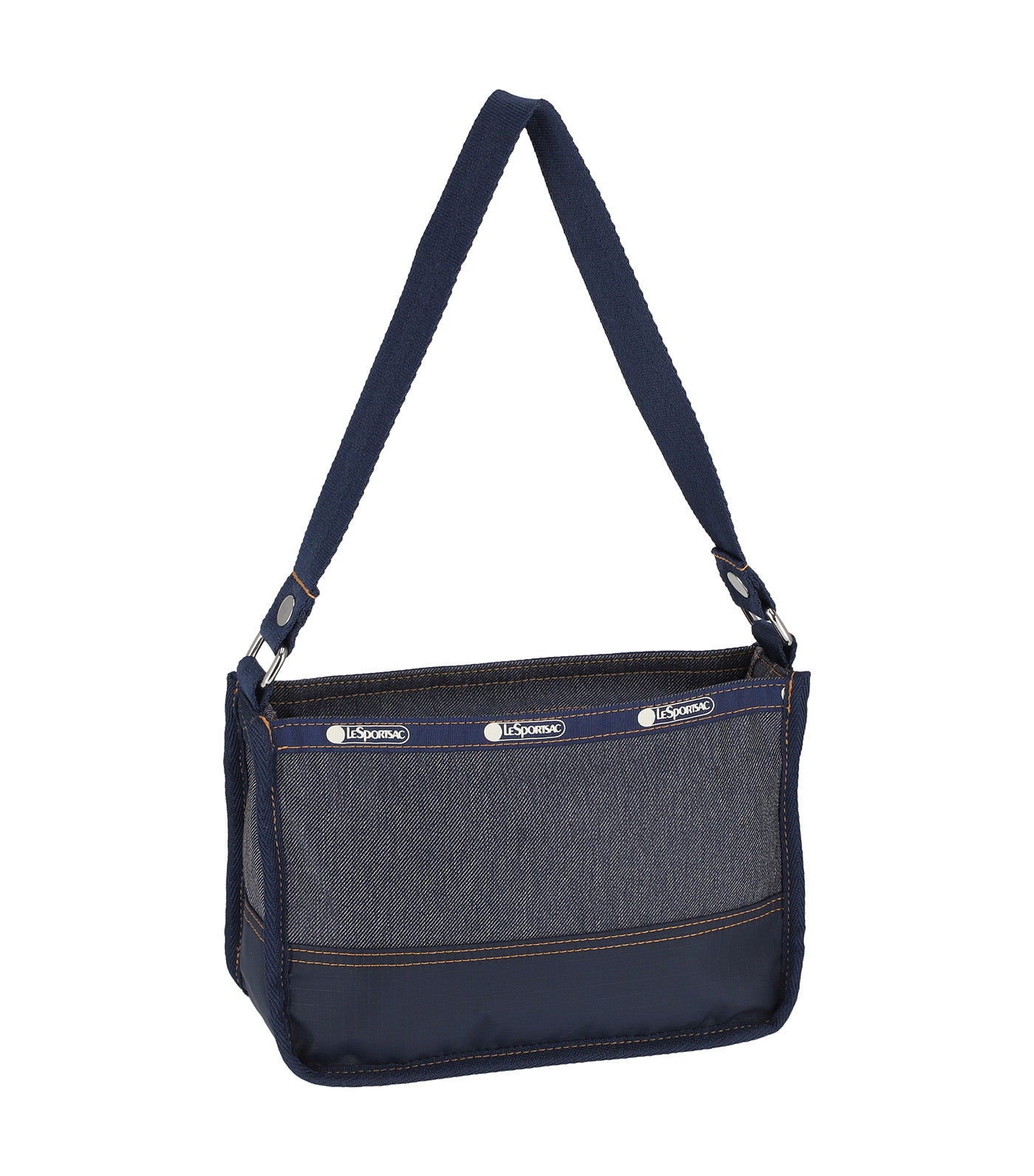 Small Zip Shoulder Bag Medium Denim Wash