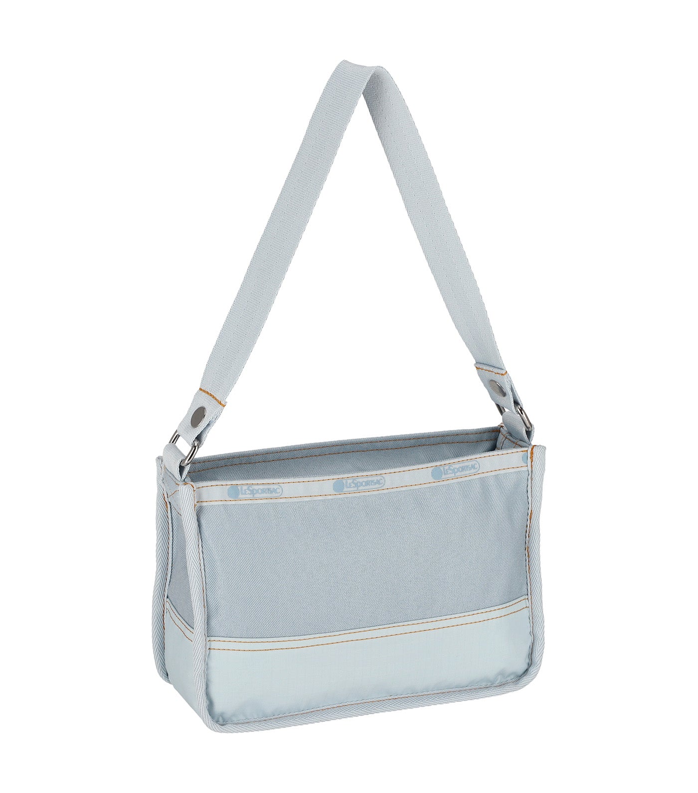 Small Zip Shoulder Bag Light Denim Wash