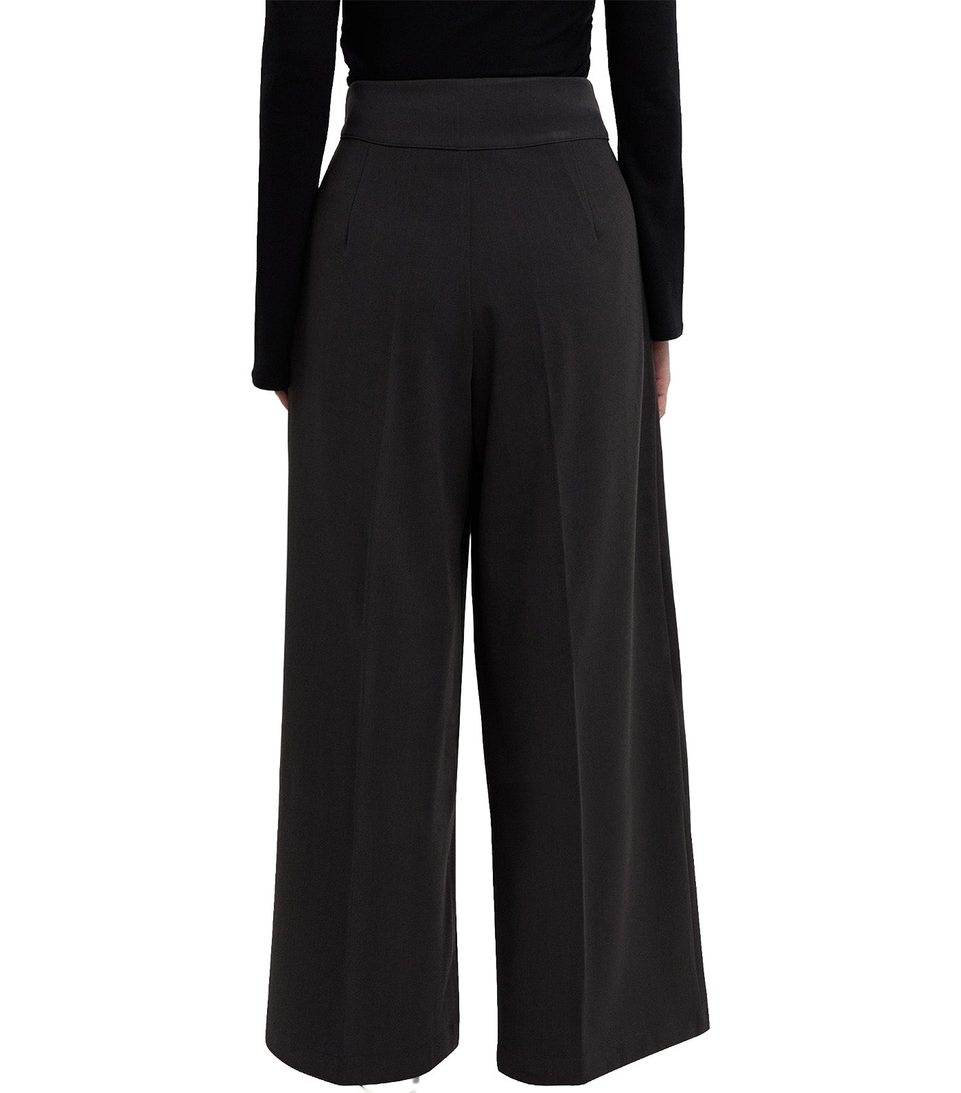 Pleated Wide Leg Trousers Dark Gray