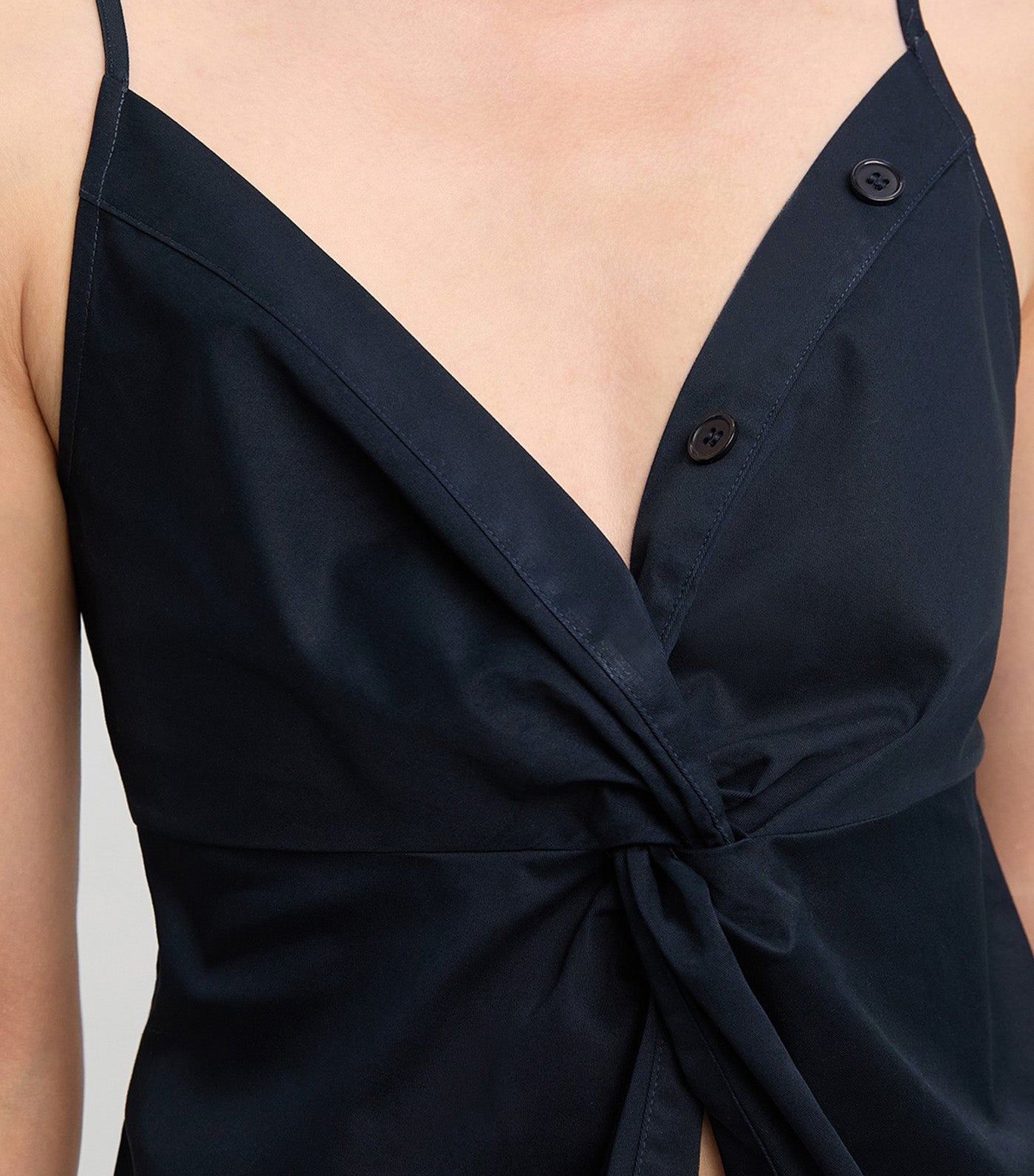 Twist-Front Button Camisole Navy