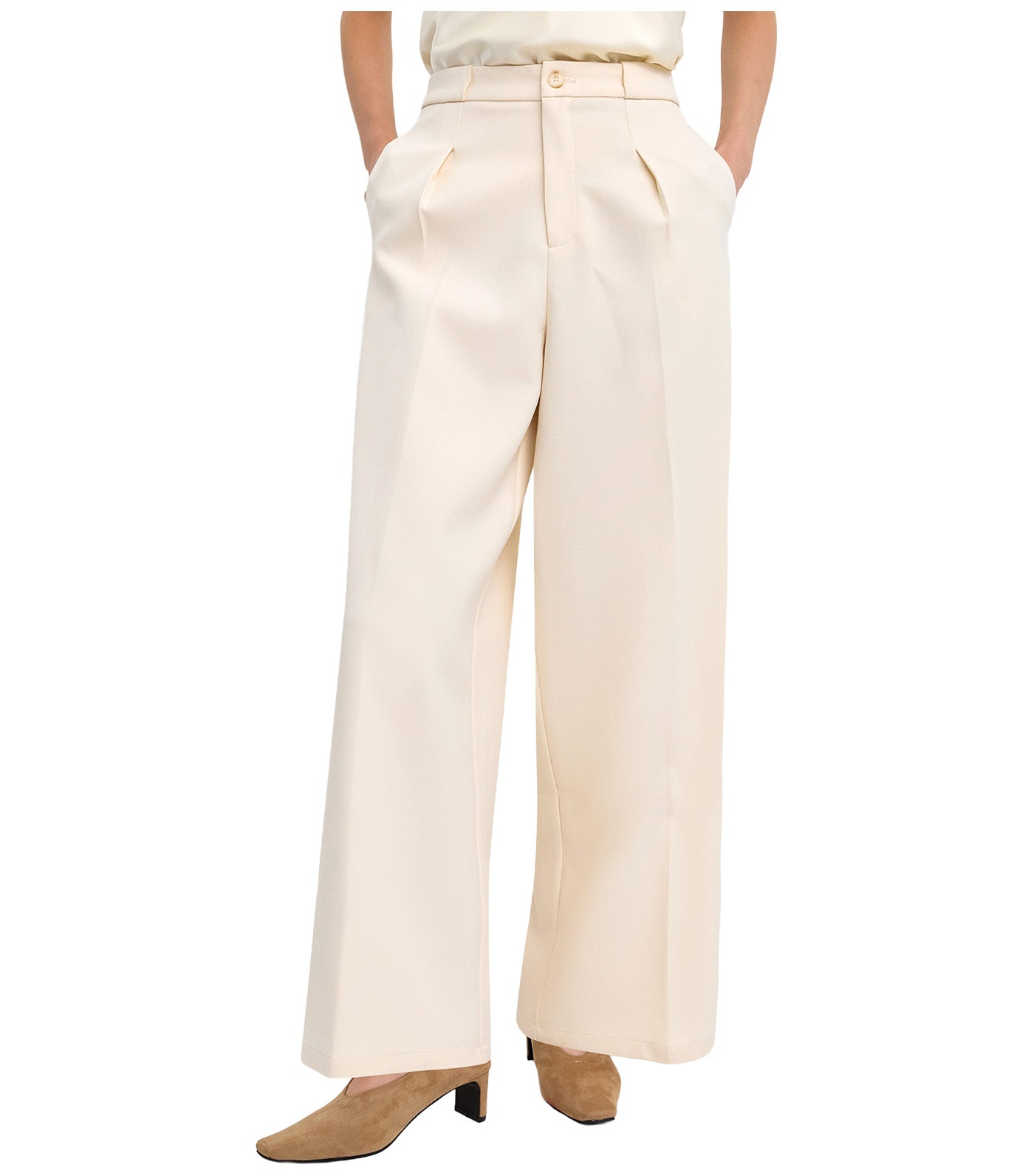 Wide-Leg Trousers Beige