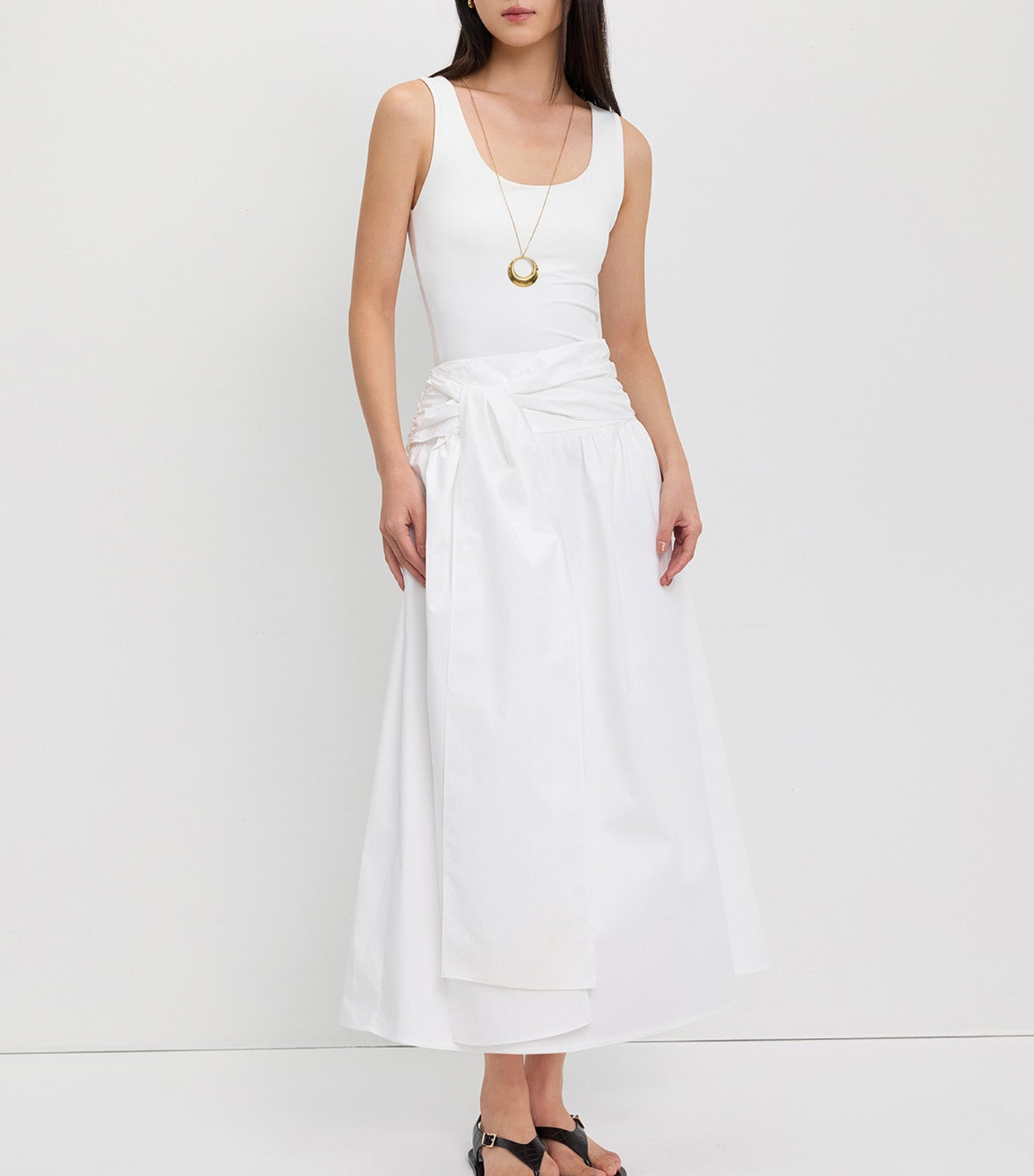 Long Bow Skirt White