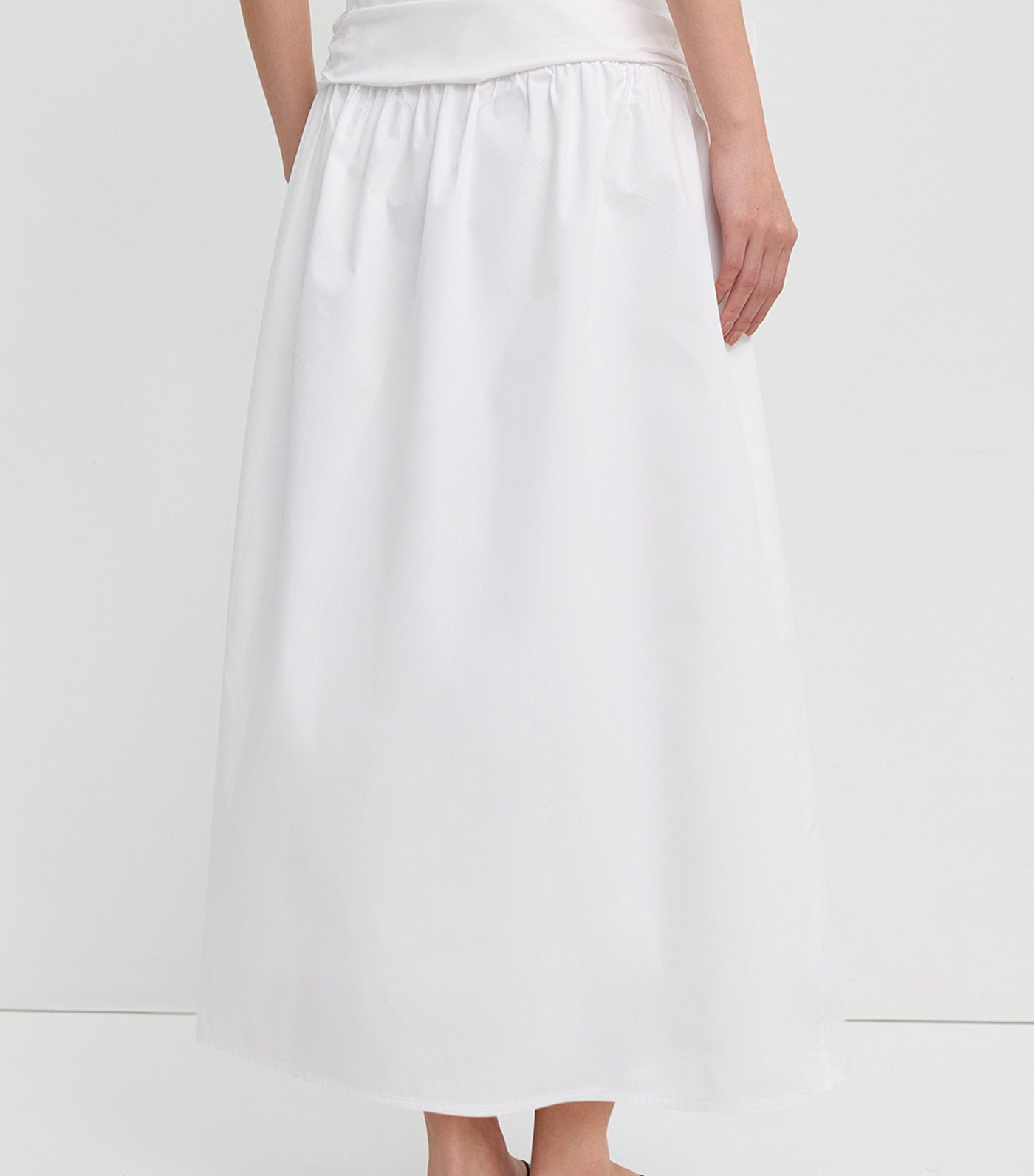 Long Bow Skirt White
