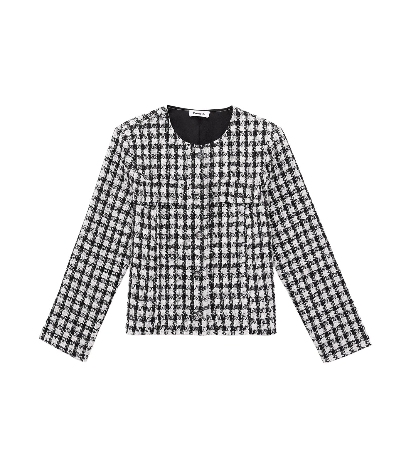 Tweed Button-Up Jacket Black