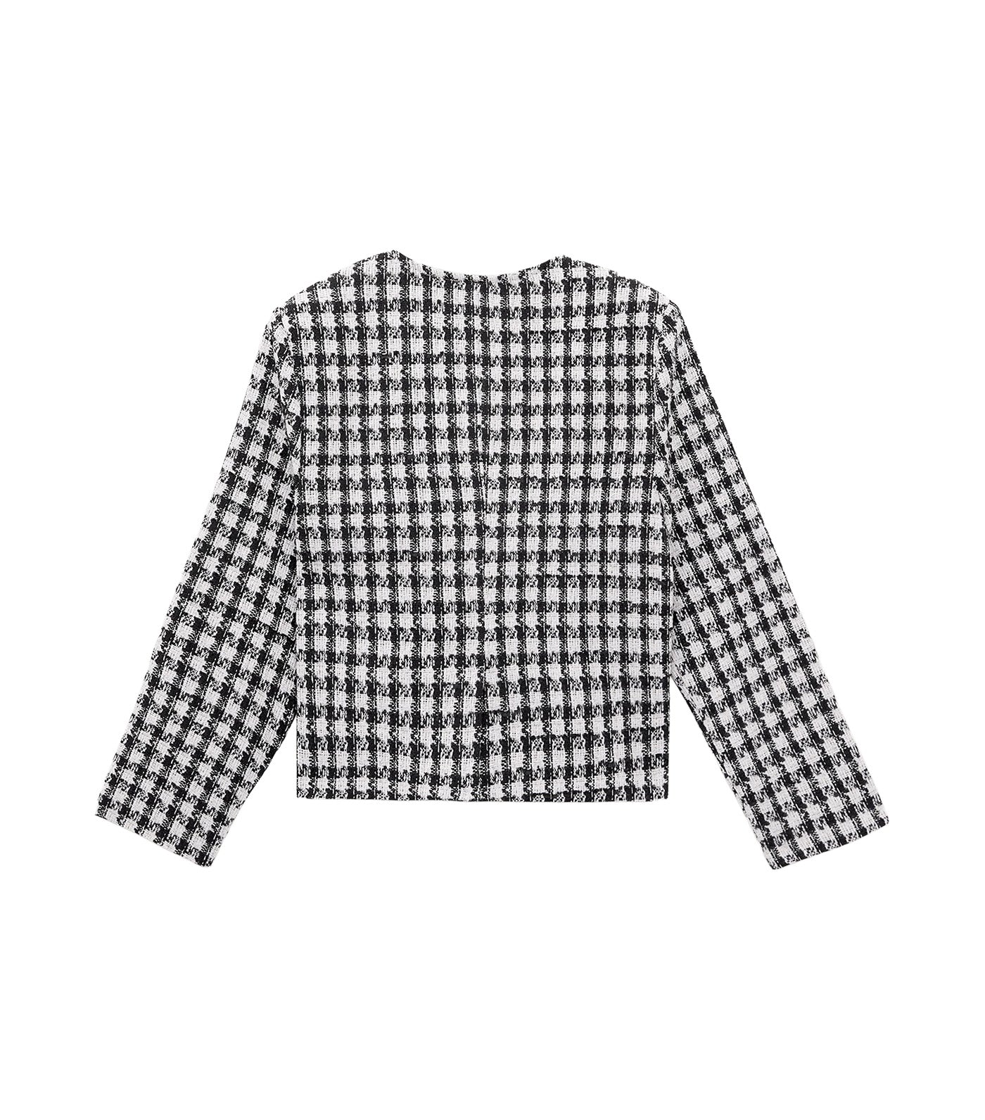 Tweed Button-Up Jacket Black
