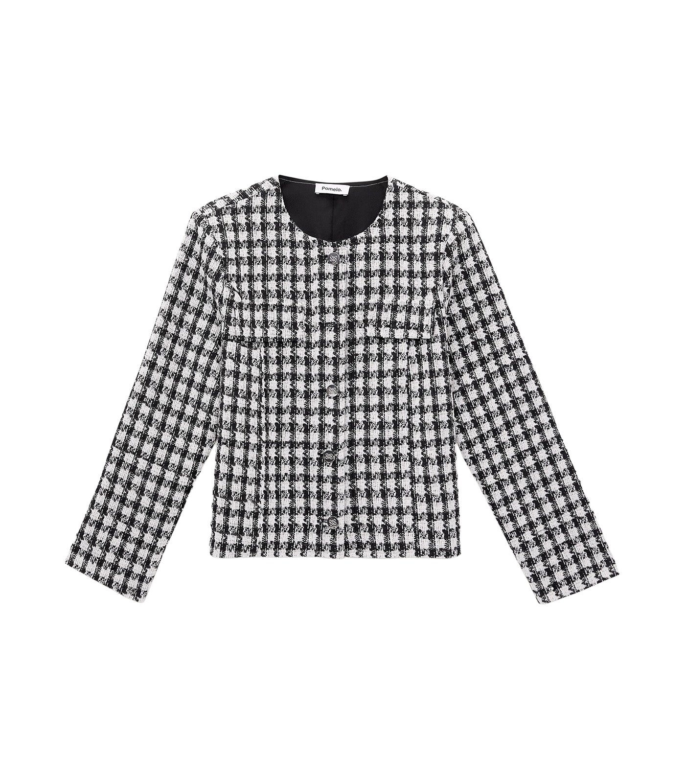 Tweed Button-Up Jacket Black