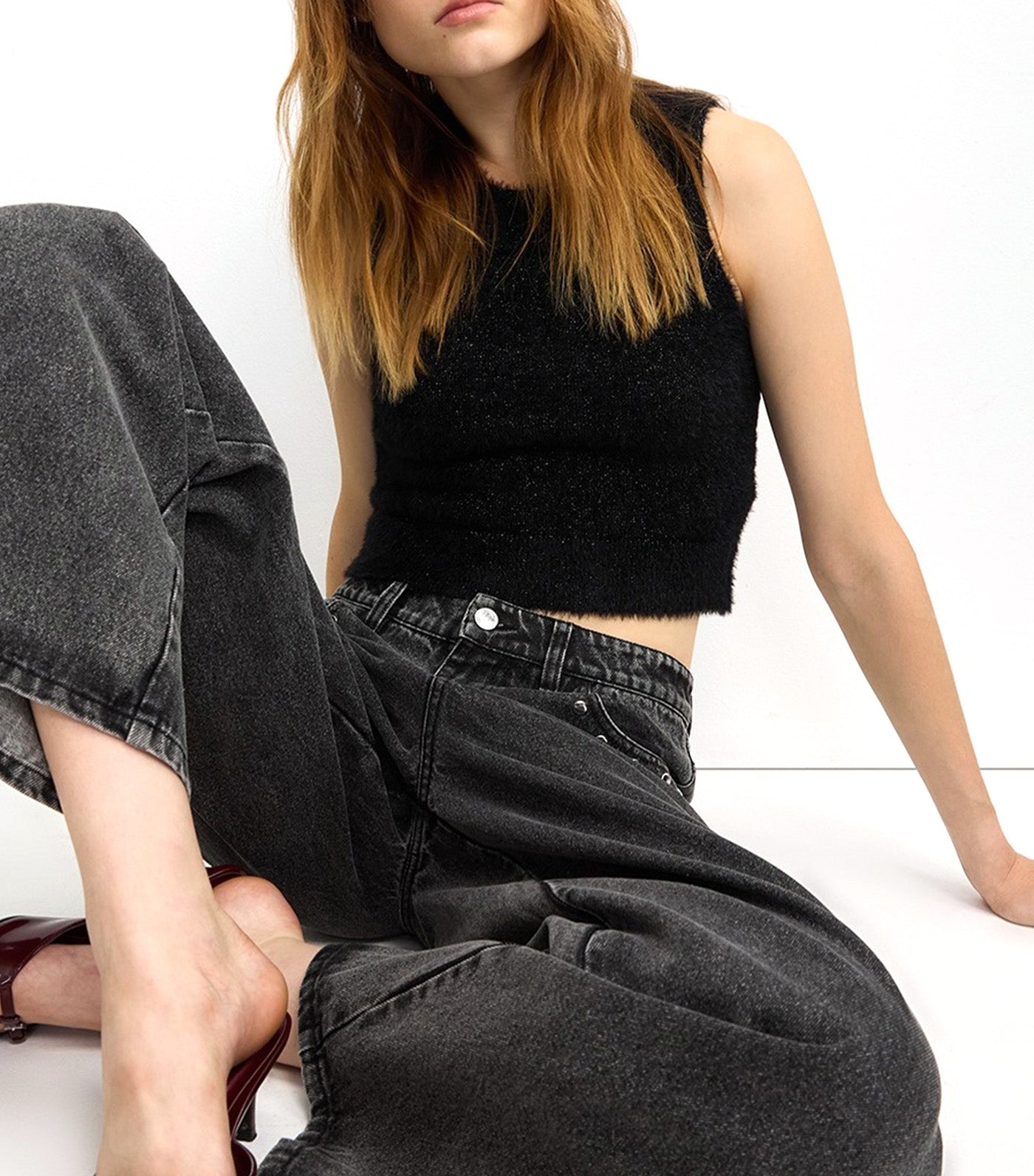 Round Neck Tank Top Black