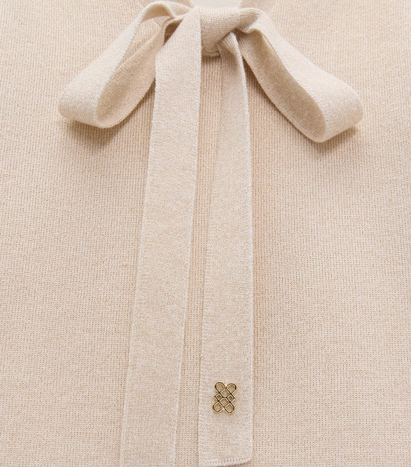 Pomelo Oversized Tie Detail Knit Top Ivory