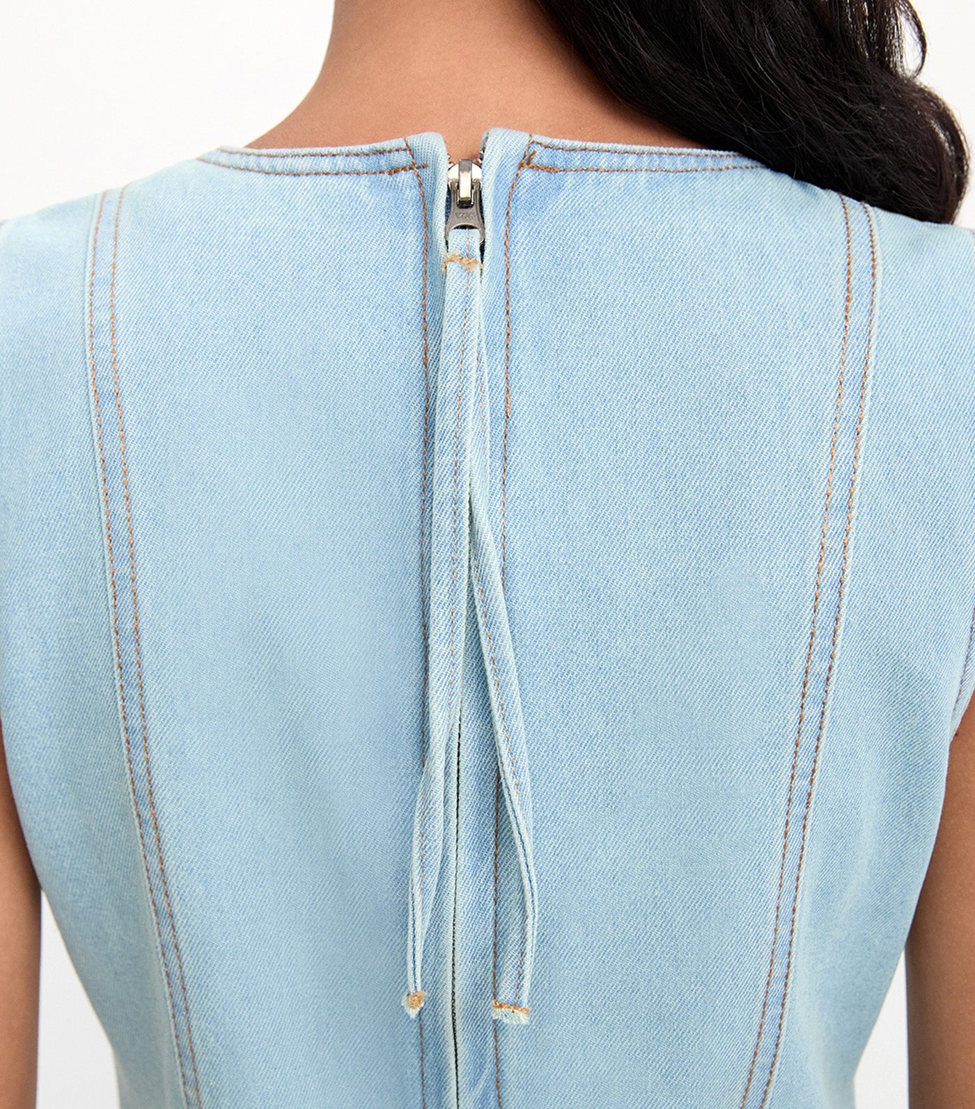 Denim Shift Dress Light Blue
