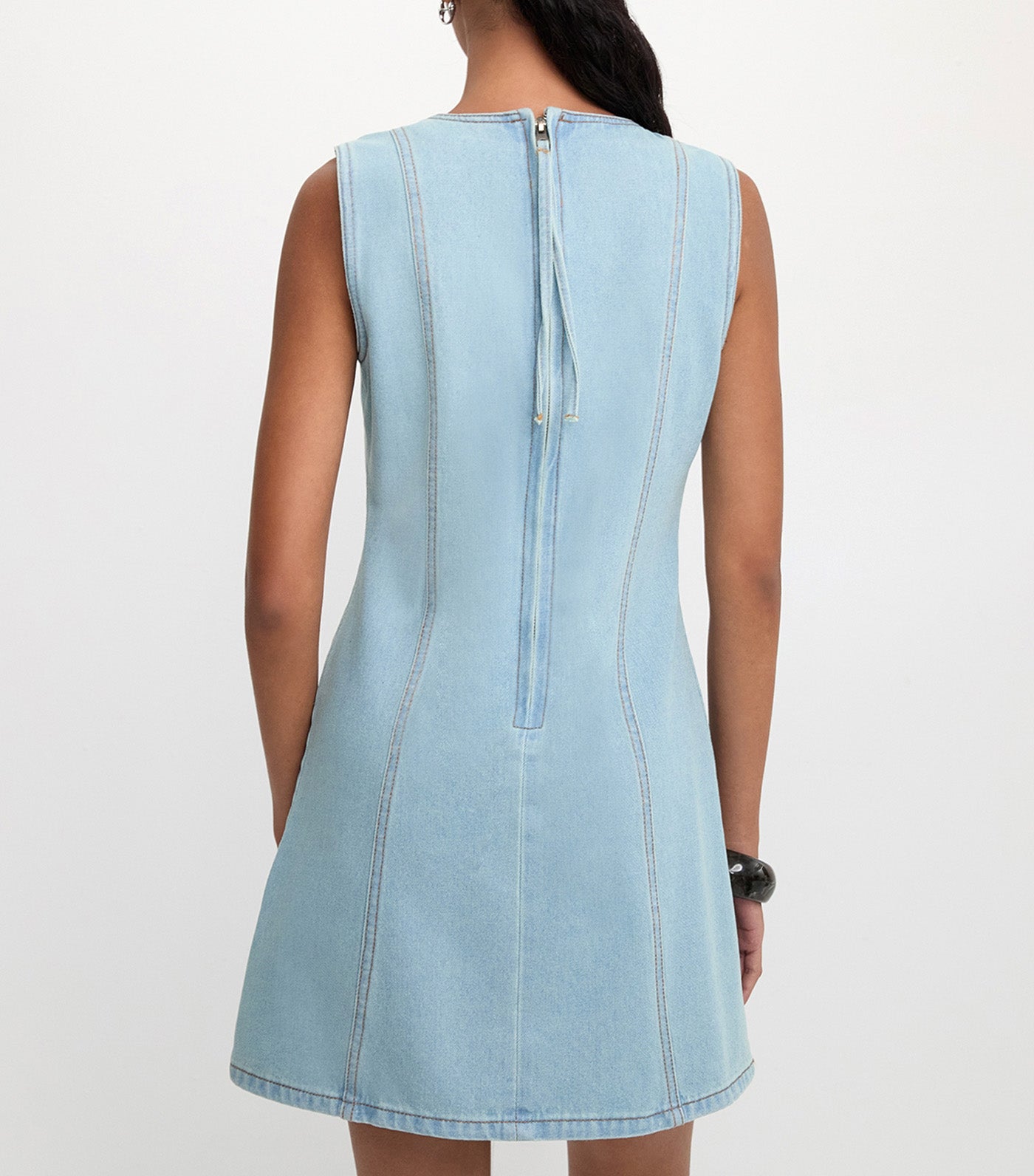 Denim Shift Dress Light Blue