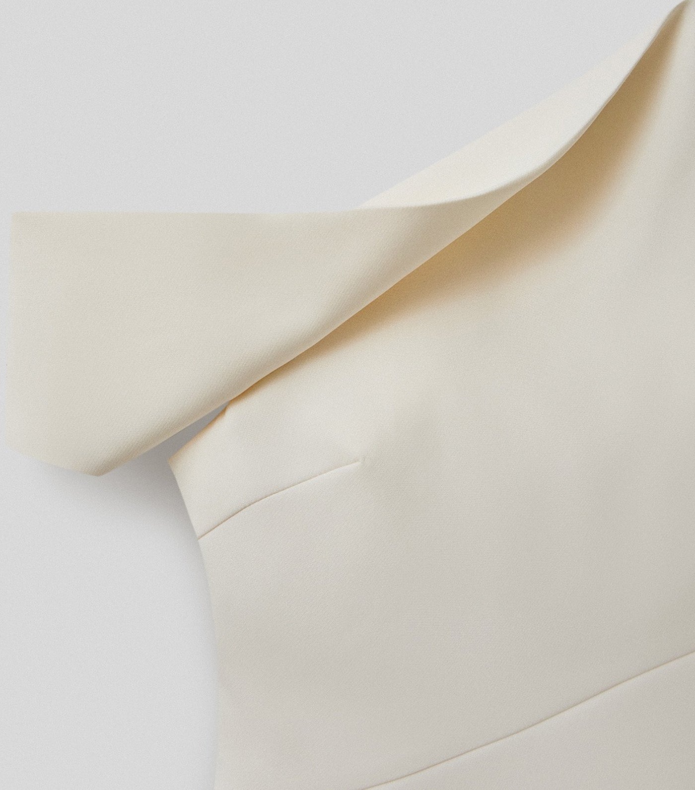 Pomelo One Shoulder Peplum Hem Blouse Beige