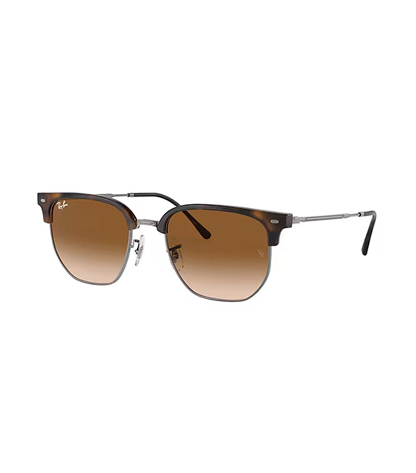 RB4416 New Clubmaster Sunglasses Gunmetal and Brown