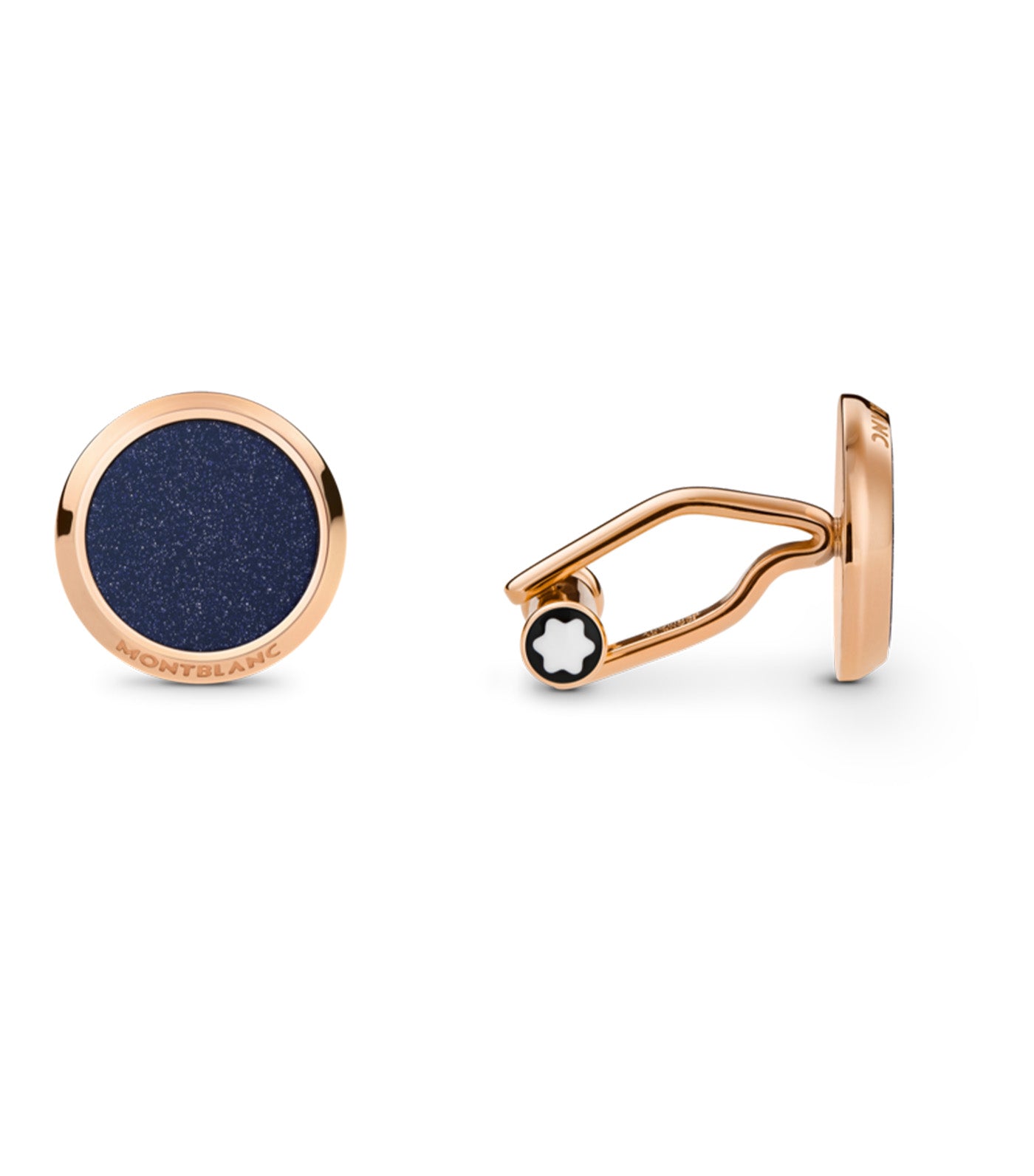 Meisterstück Cufflinks Steel Rose Gold/Blue