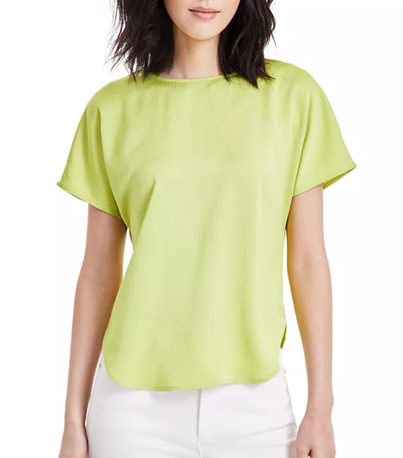 Women's Satin Boat-Neck Top Sprout