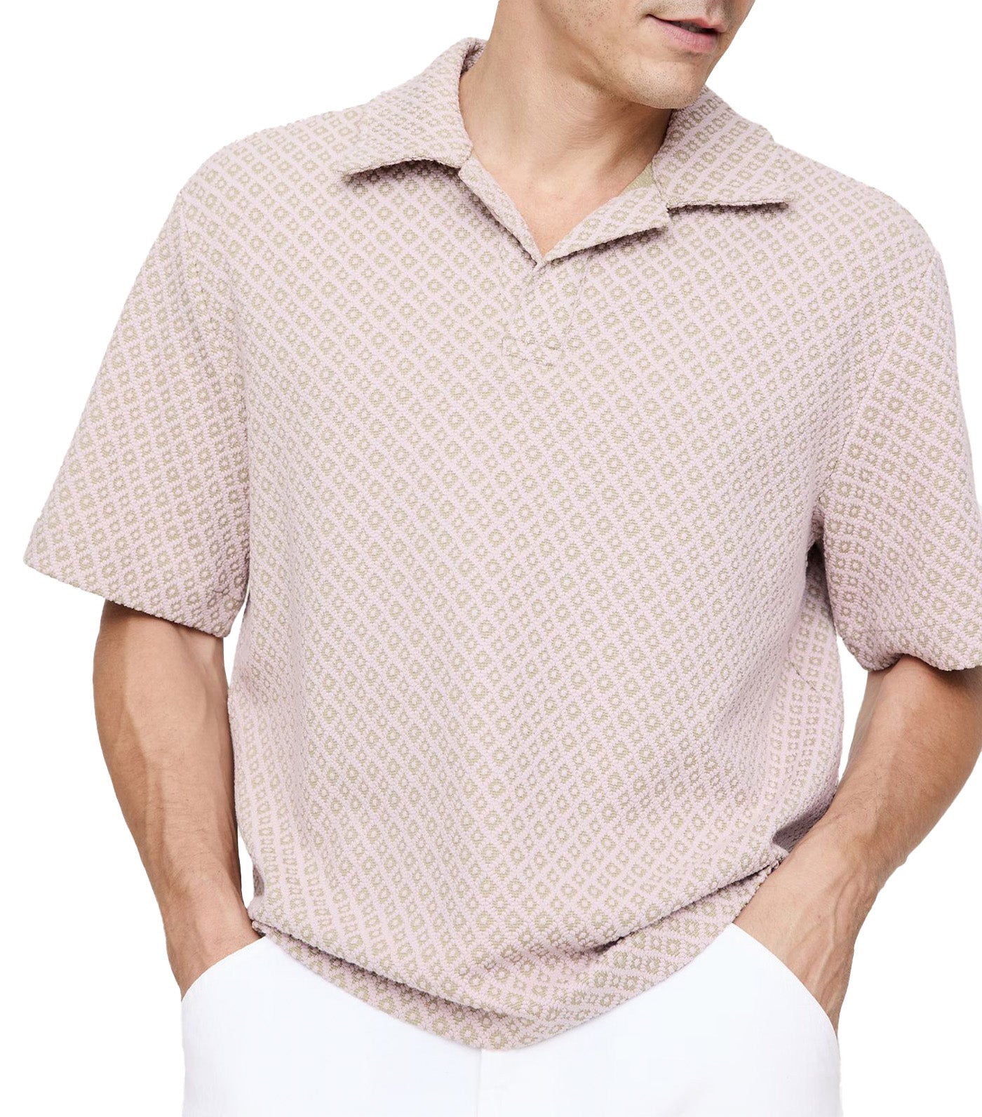 Banana Republic Geo Jacquard Polo Pink