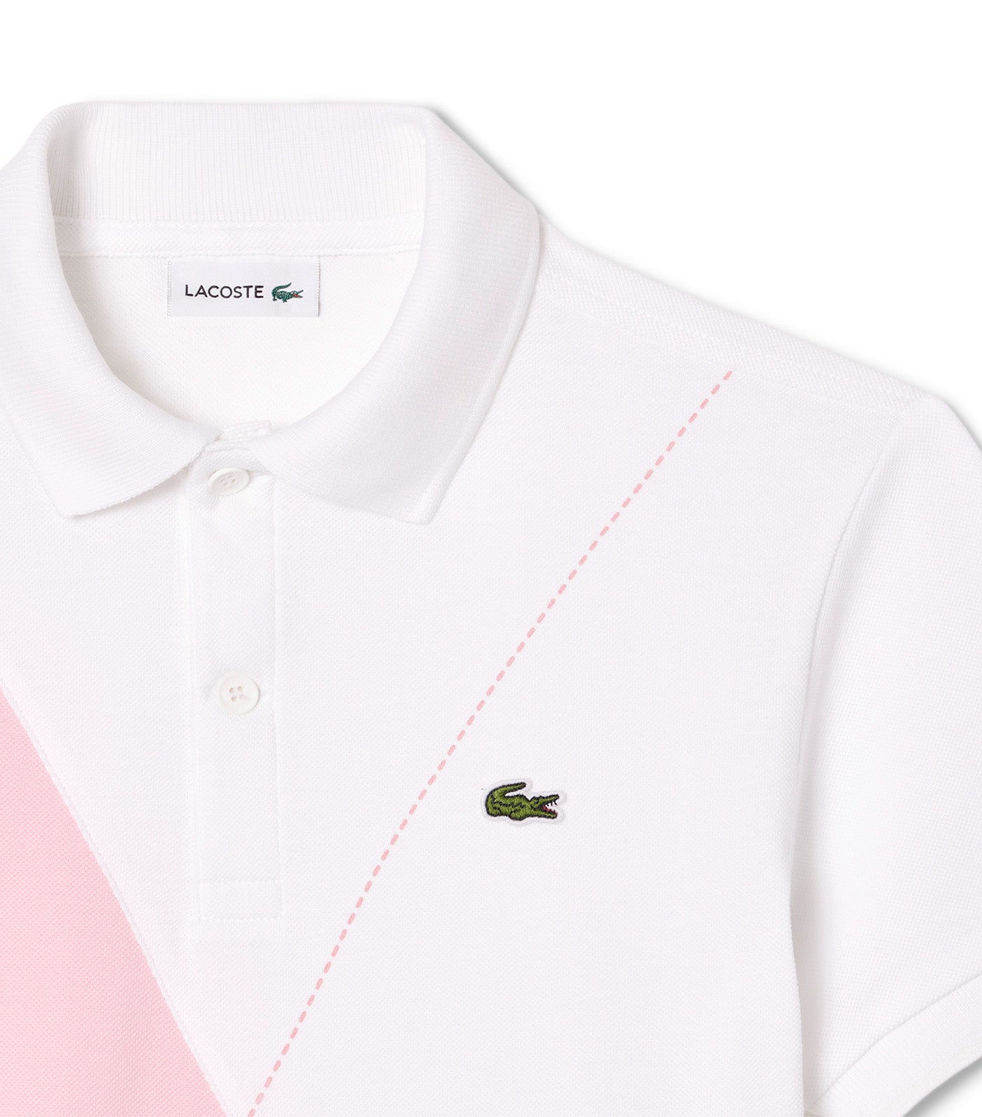 Argyle Motif Piqué Polo Shirt White/Lotus