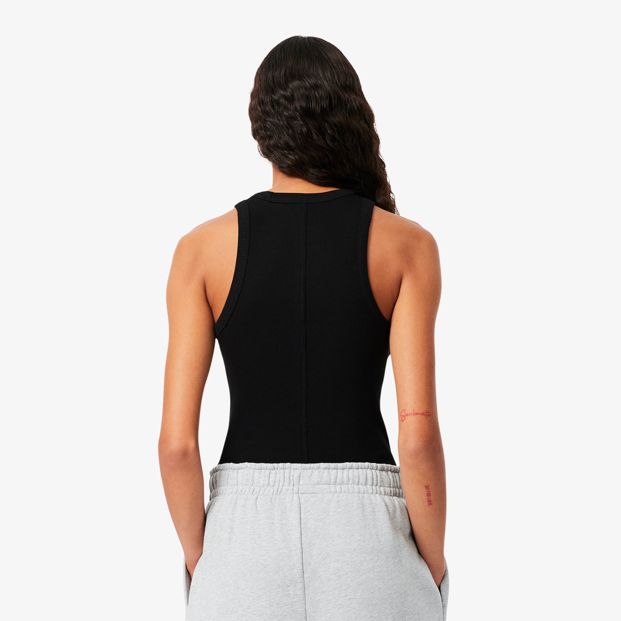 Slim Fit Cotton Tank Top Black