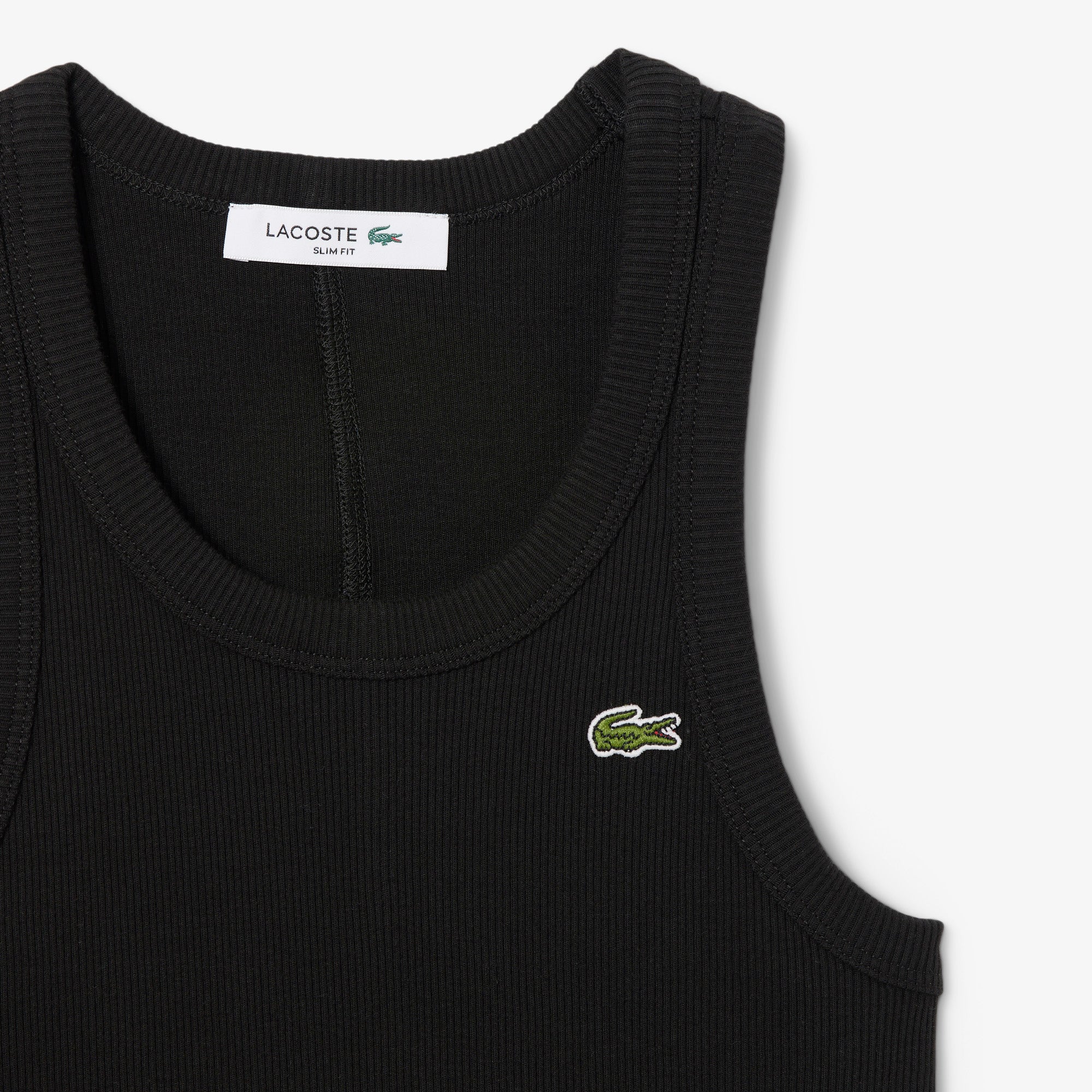 Slim Fit Cotton Tank Top Black