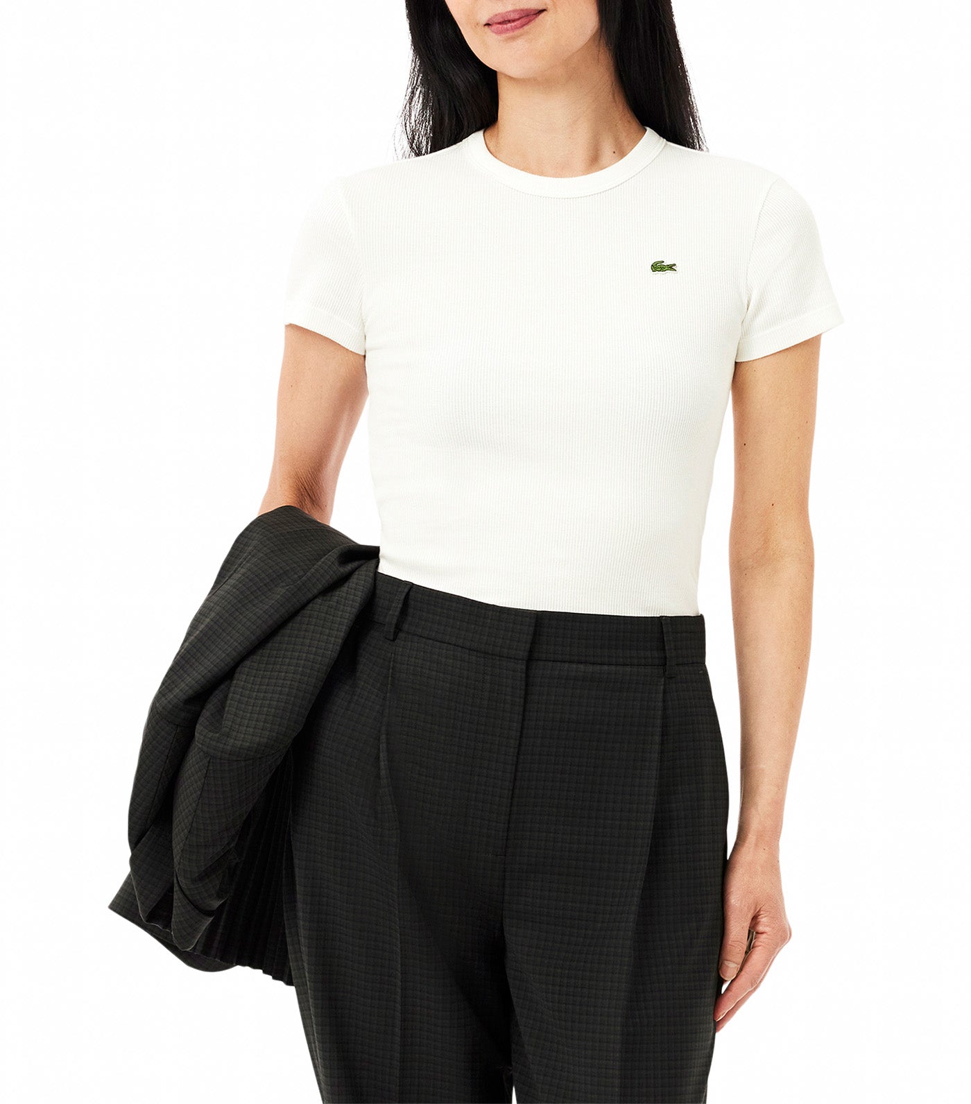 Slim Fit Ribbed Cotton T-shirt