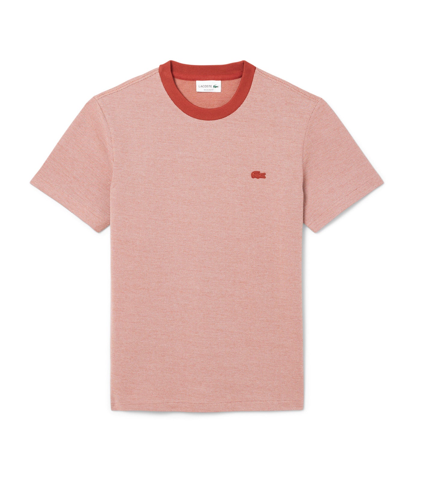 Caviar Texture Contrast Neck Cotton T-Shirt Iberis/track-Flour