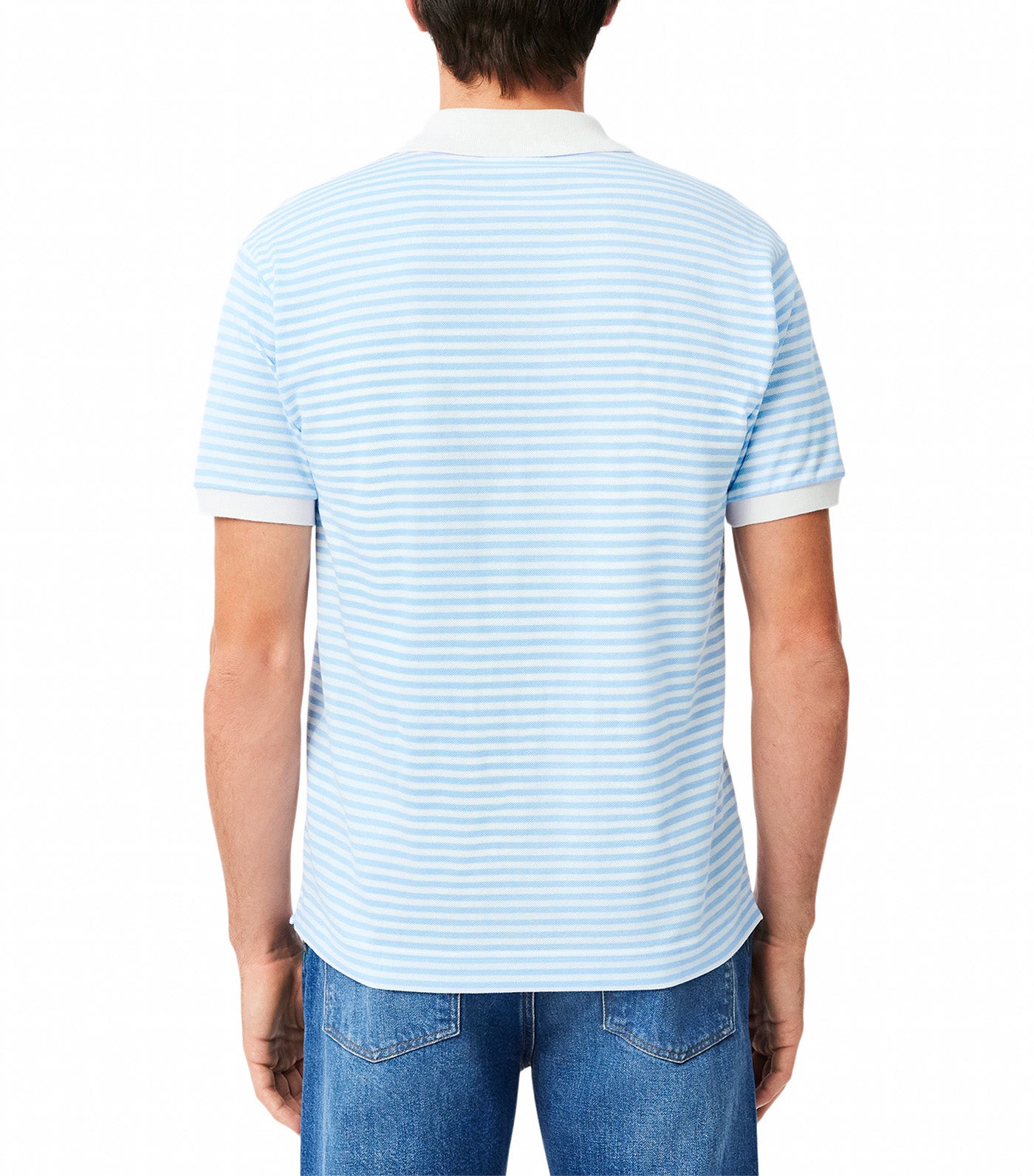 Classic Fit L.12.12 Striped Petit Piqué Polo Shirt White/Overview