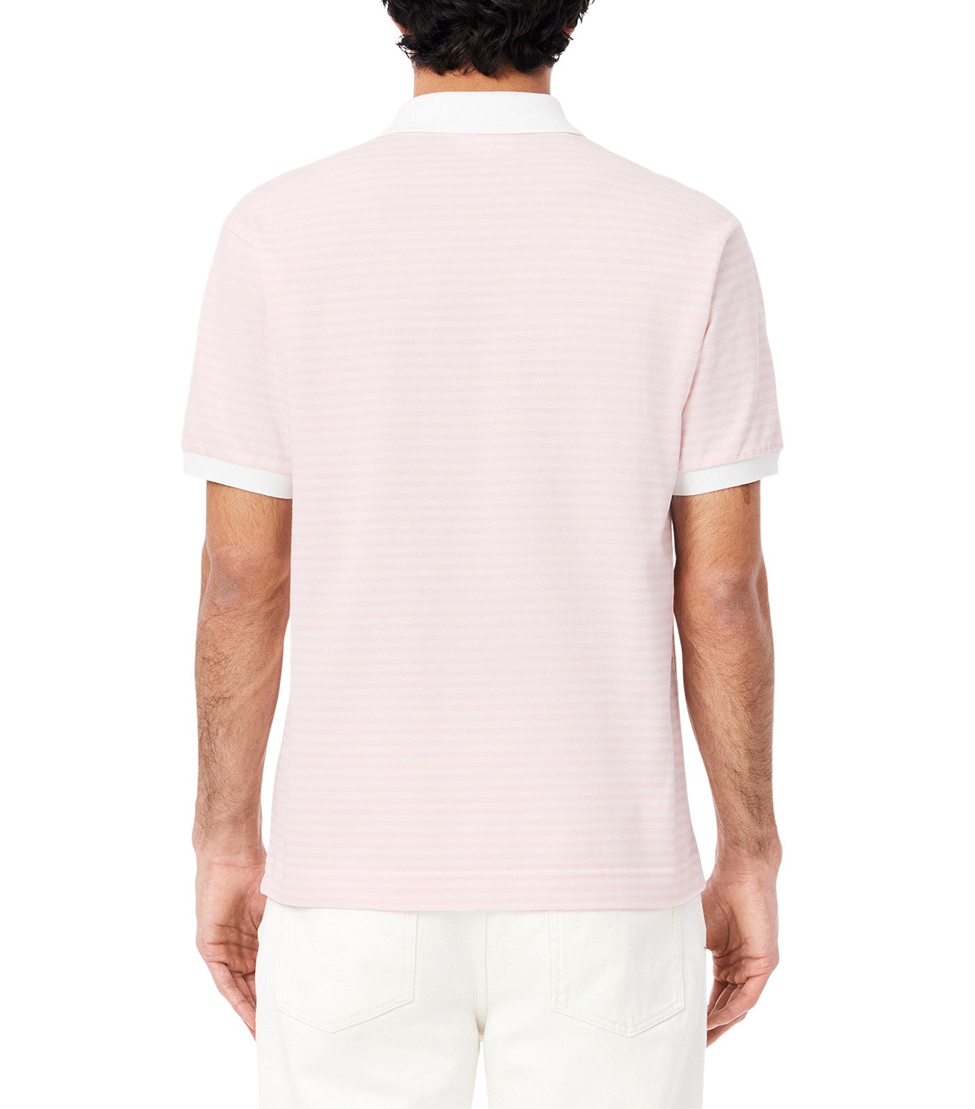 Classic Fit L.12.12 Striped Petit Piqué Polo Shirt White/Overview