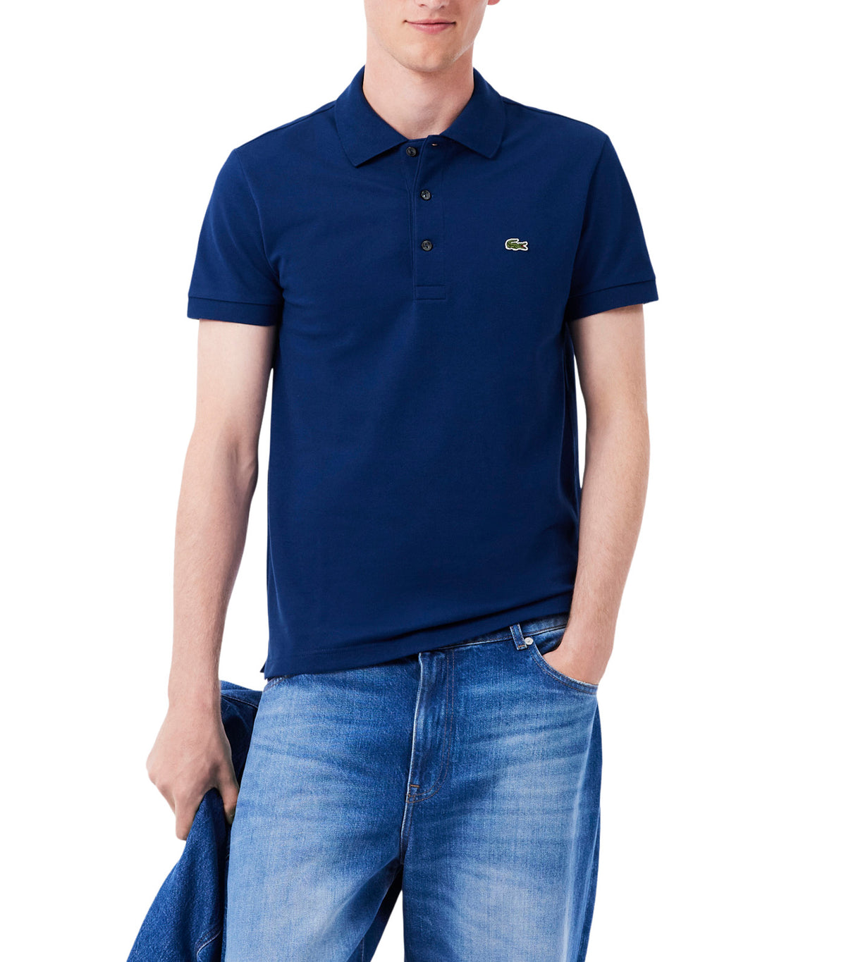 Slim Fit Stretch Piqué Polo Shirt Methylene