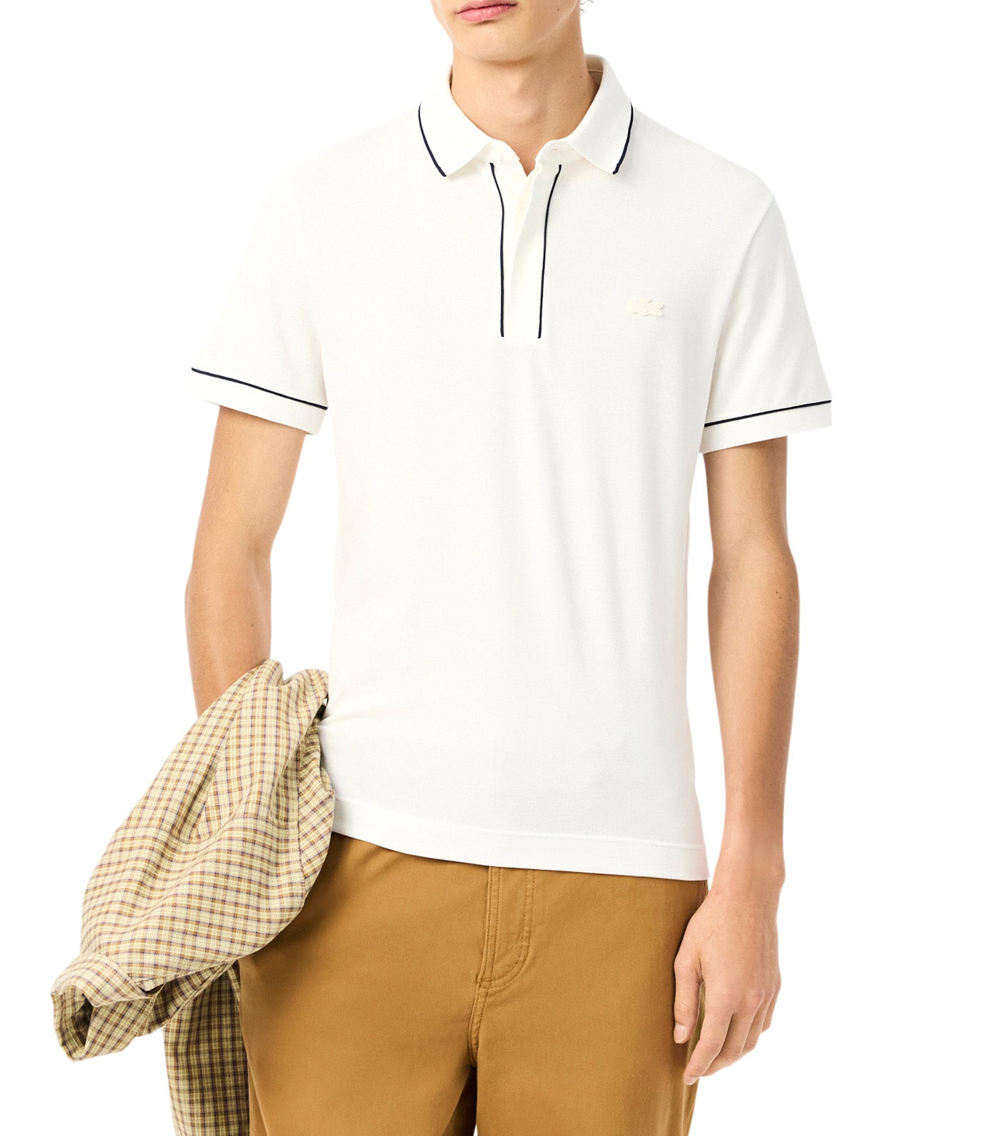 Lacoste Regular Fit Paris Stretch Piqué Polo Shirt Flour 