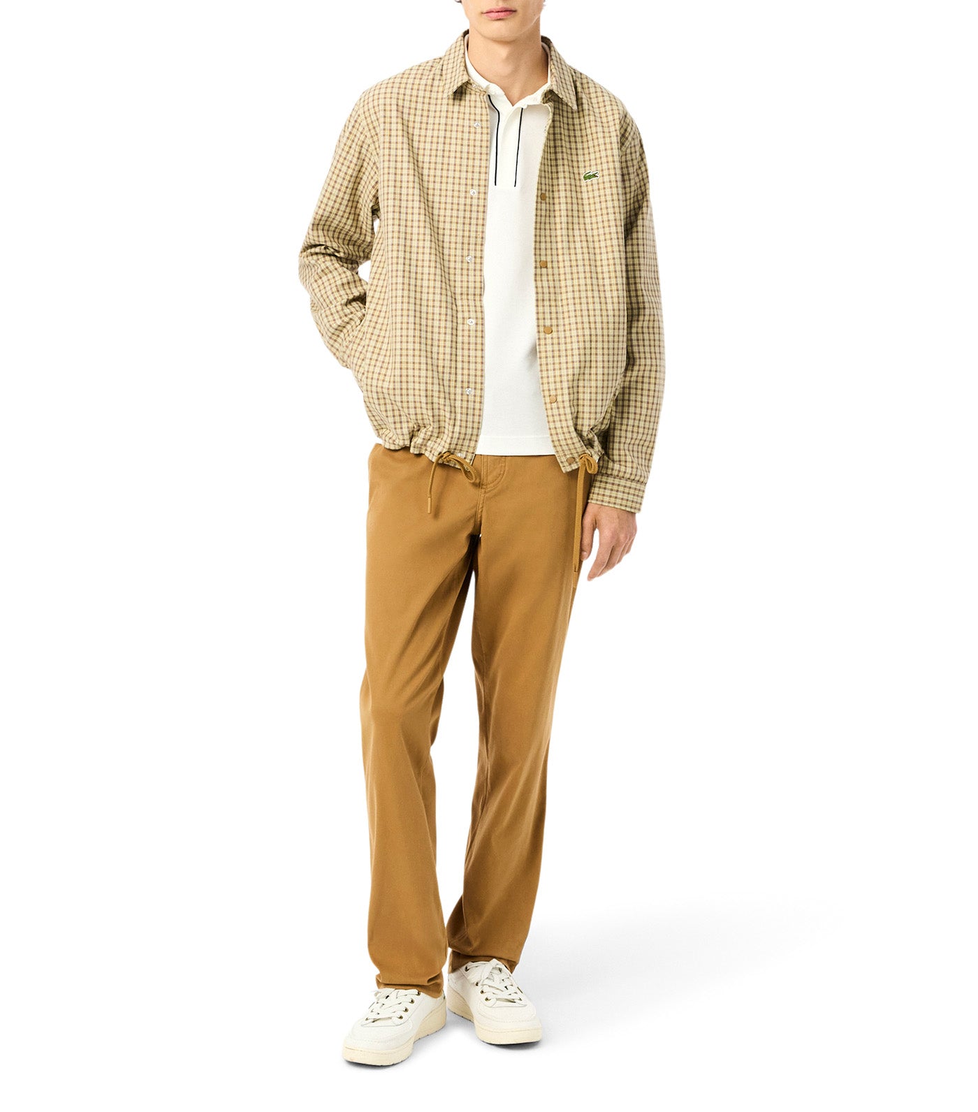 Lacoste Regular Fit Paris Stretch Piqué Polo Shirt Flour 