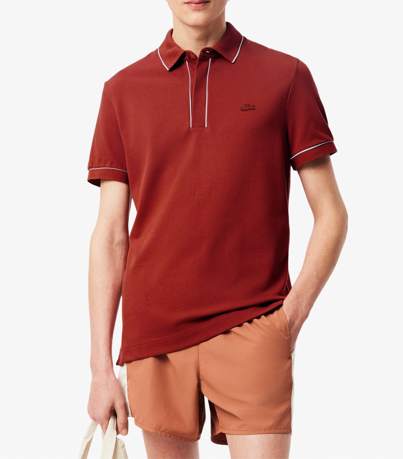 Regular Fit Paris Stretch Piqué Polo Shirt Copper Red